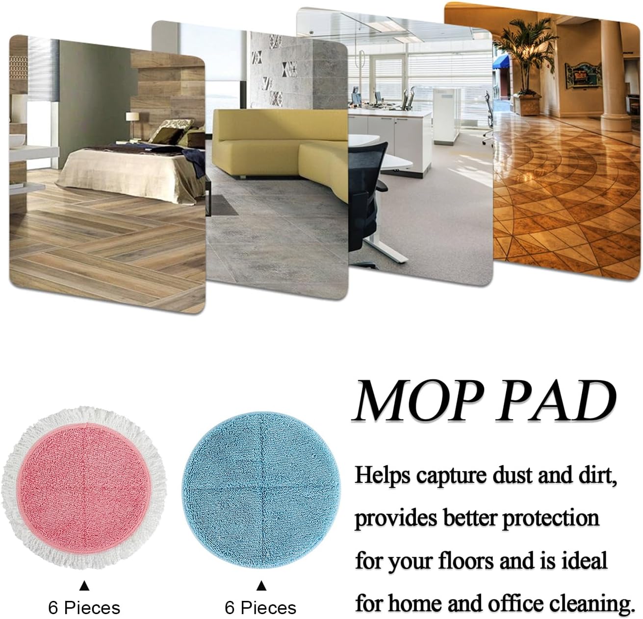 BeiLan Spin Wave Replacement Mop Pads 12 Pack