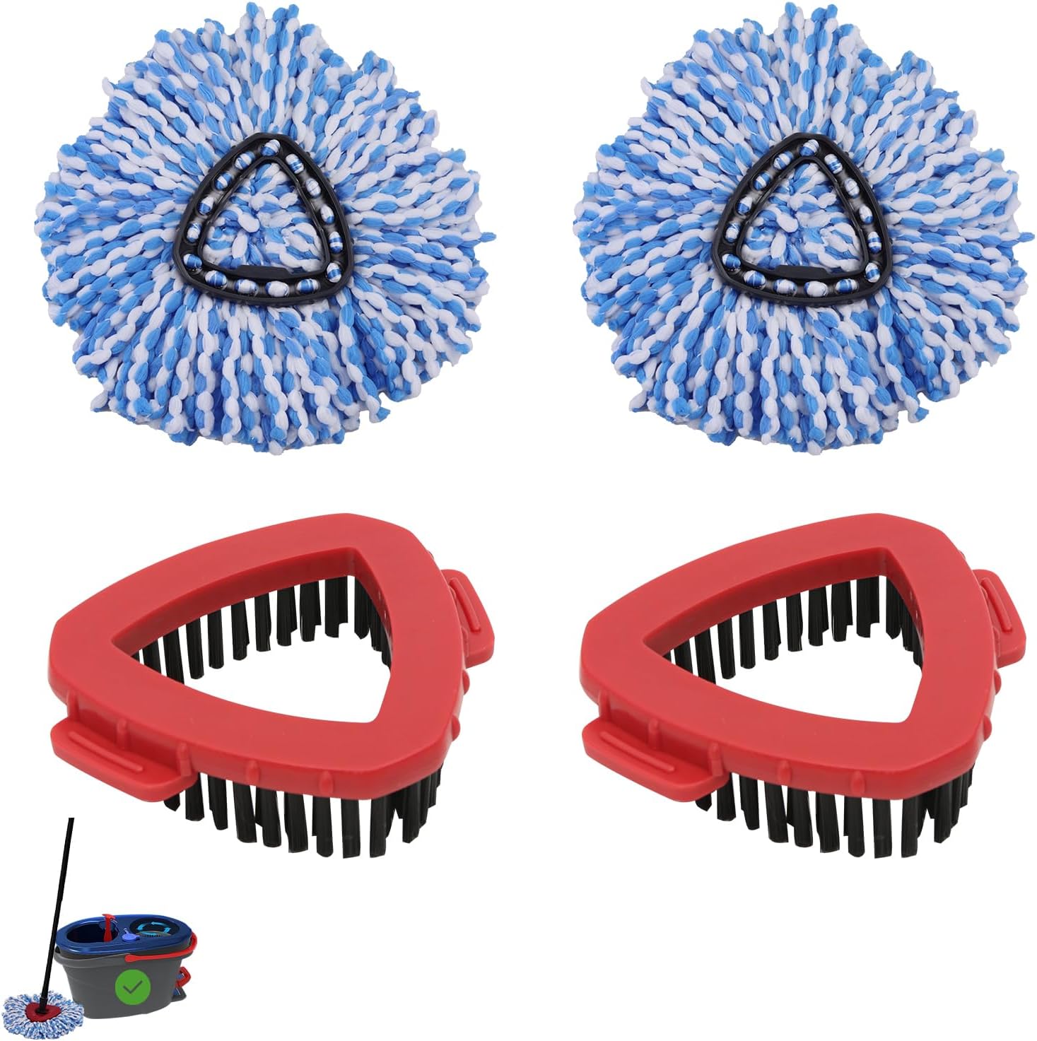 Anffeary 4-Piece Mop Head Replacement Set for Ocedar 2 Tank System