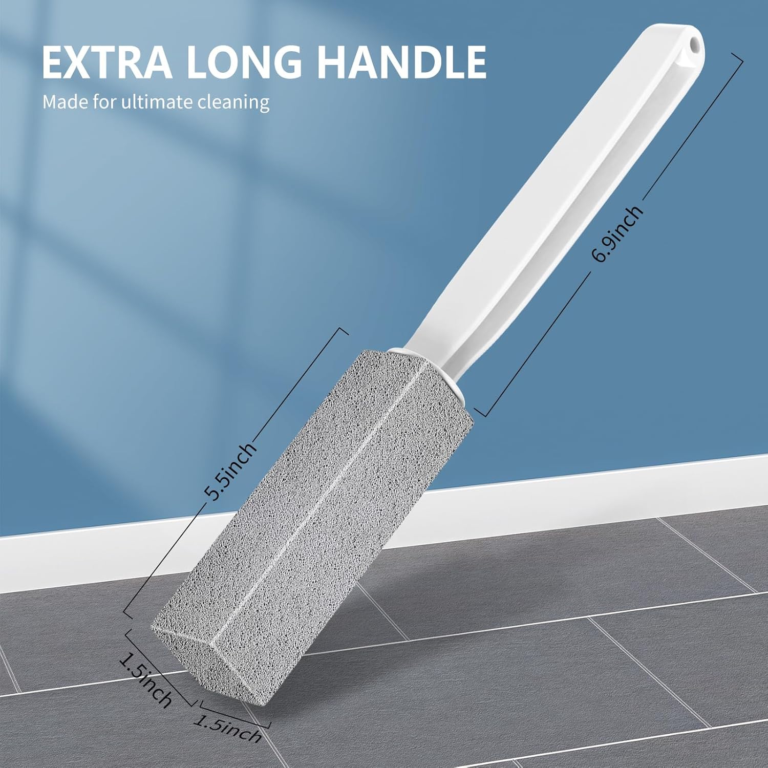 Laiyeoy Toilet Bowl Pumice Stone 2Pack with Extra Long Handle