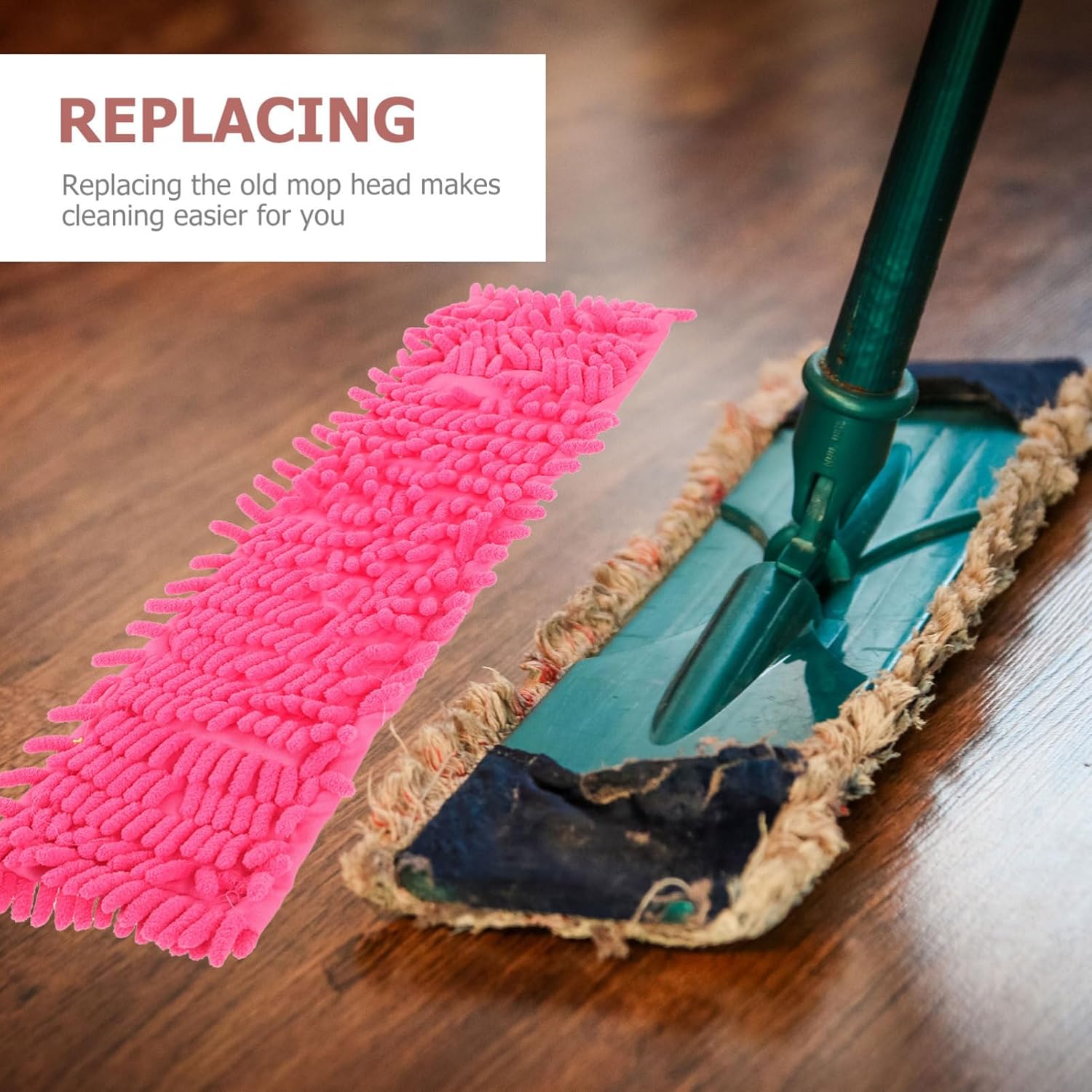 2-Pack Mop Cloth Replacement for Easy Cleaning Microfiber Mop Heads