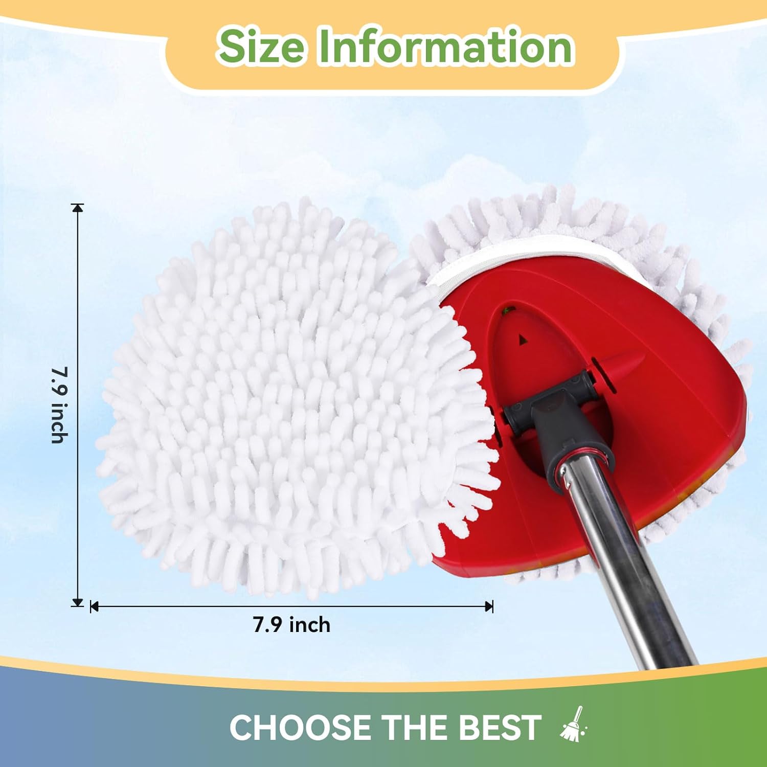 3 Pack White Reusable Microfiber Mop Pads for O-Cedar EasyWring 1