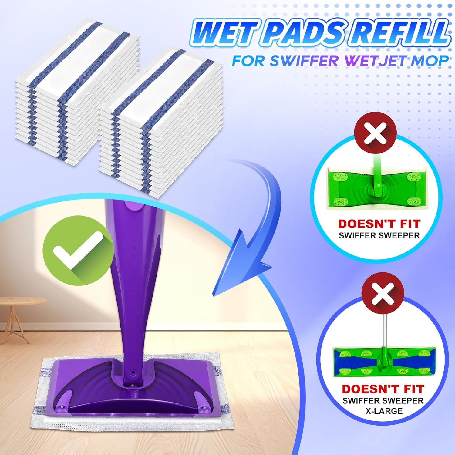 YagoDago 25 Count Swiffer WetJet Mop Pad Refills