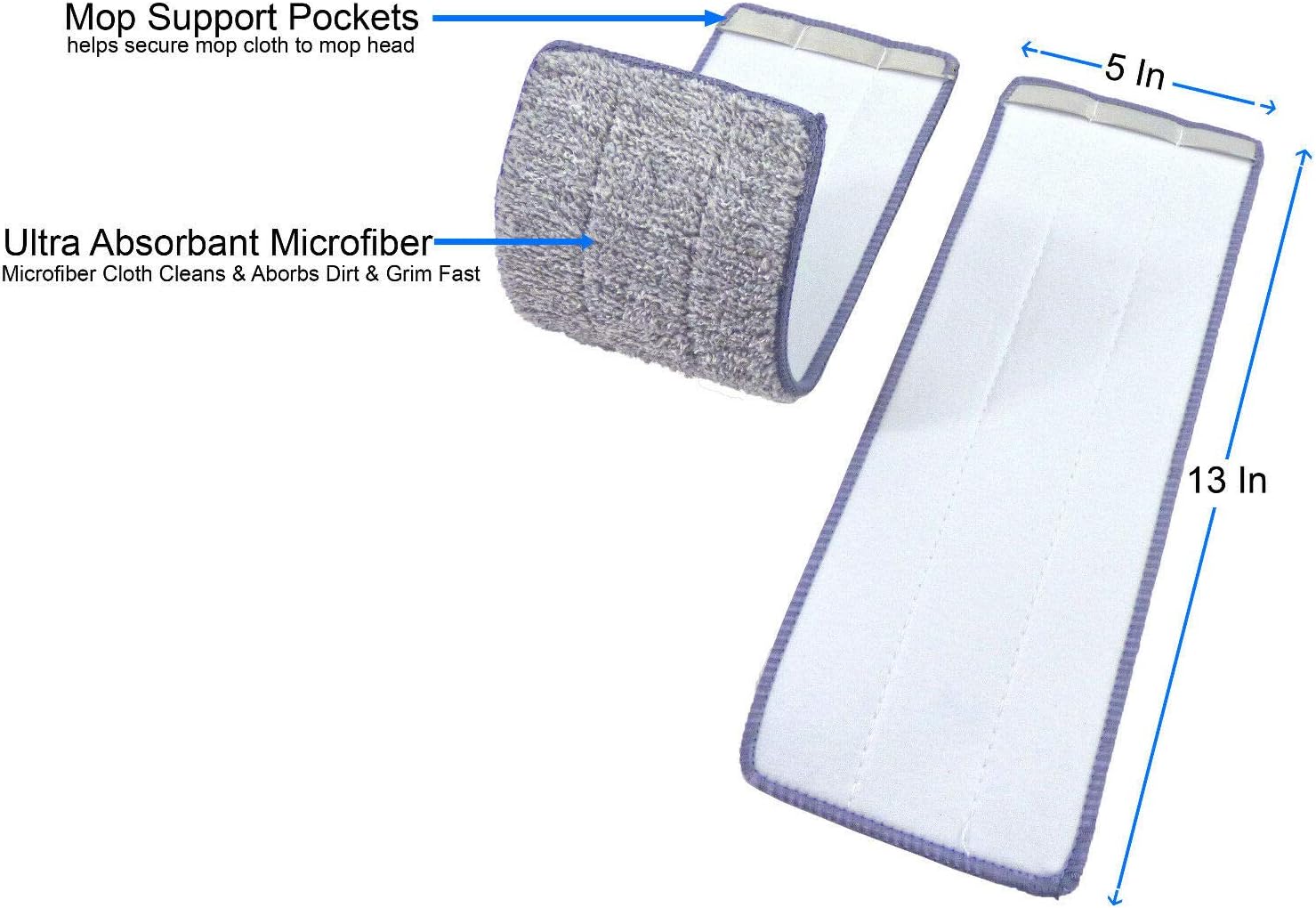 Bulletproof Microfiber Mop Pads - 5 Pack for WetDry Cleaning