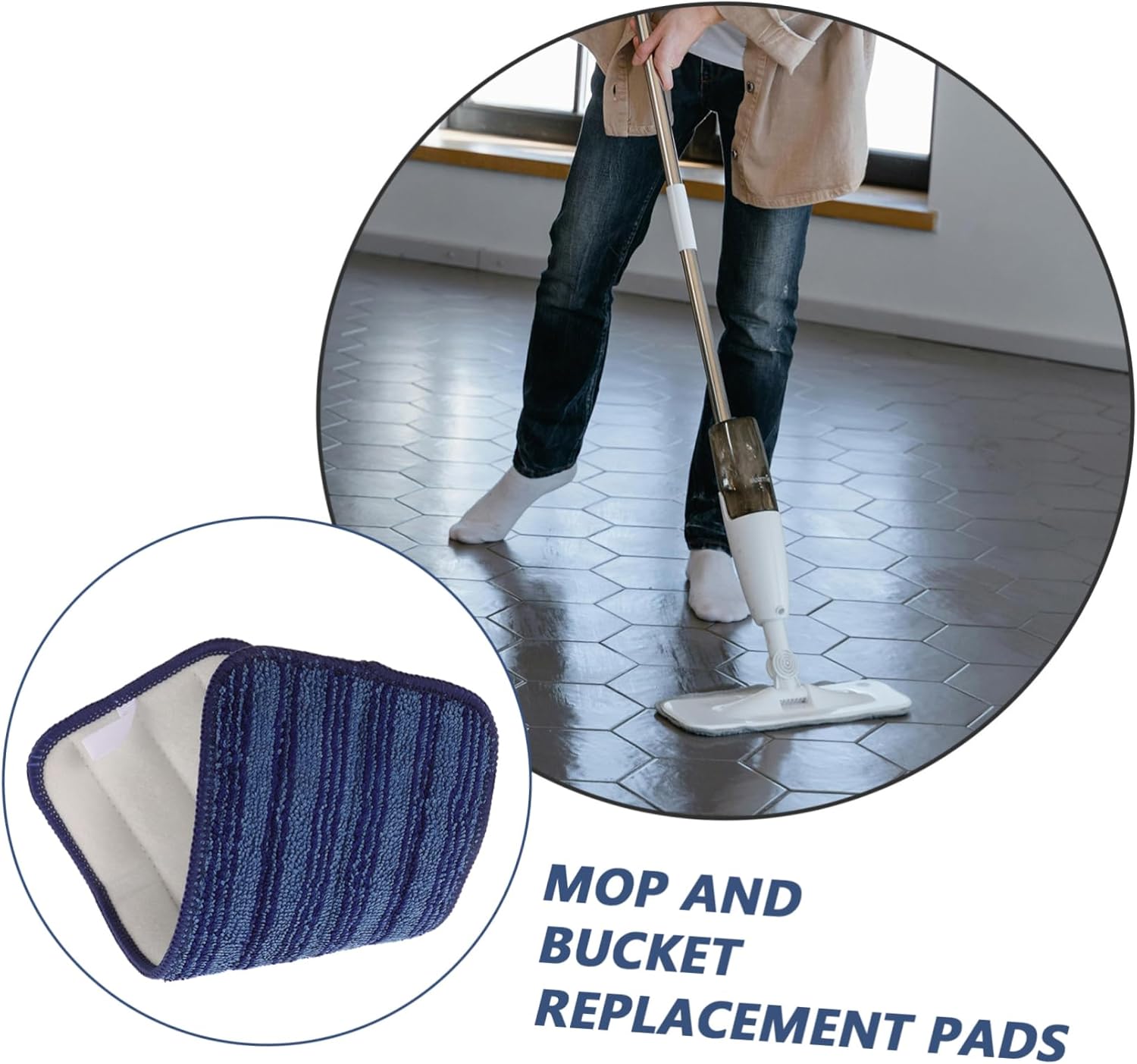 Reusable Microfiber Mop Pads for Wet Dry Cleaning