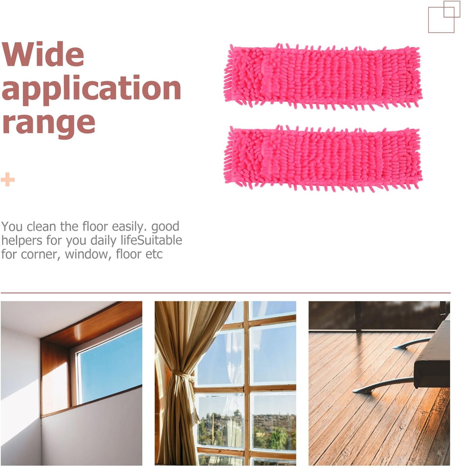 2-Pack Mop Cloth Replacement for Easy Cleaning Microfiber Mop Heads