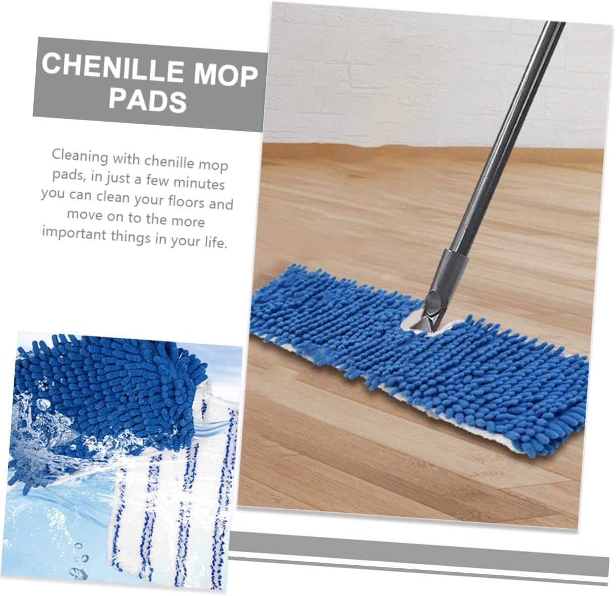 Ipetboom Chenille Mop Pads Replacement WetDry