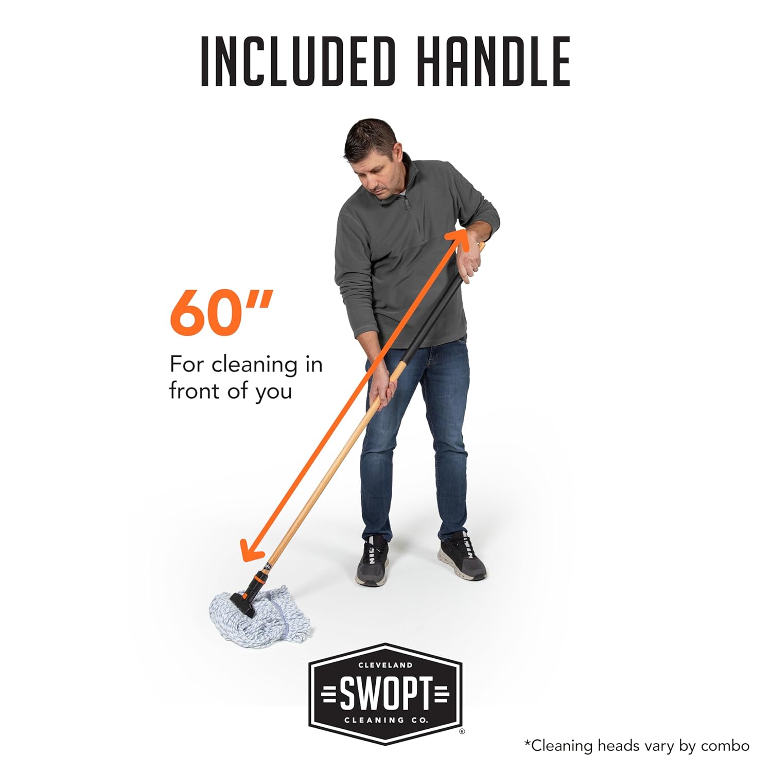 SWOPT Microfiber Wet Mop with Interchangeable Handle