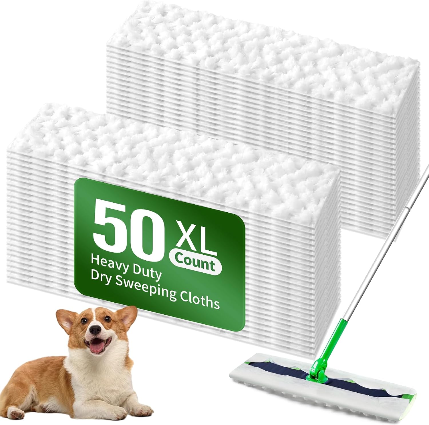 Senowi Heavy Duty Dry Cloths for Swiffer XL Mop 50 Count