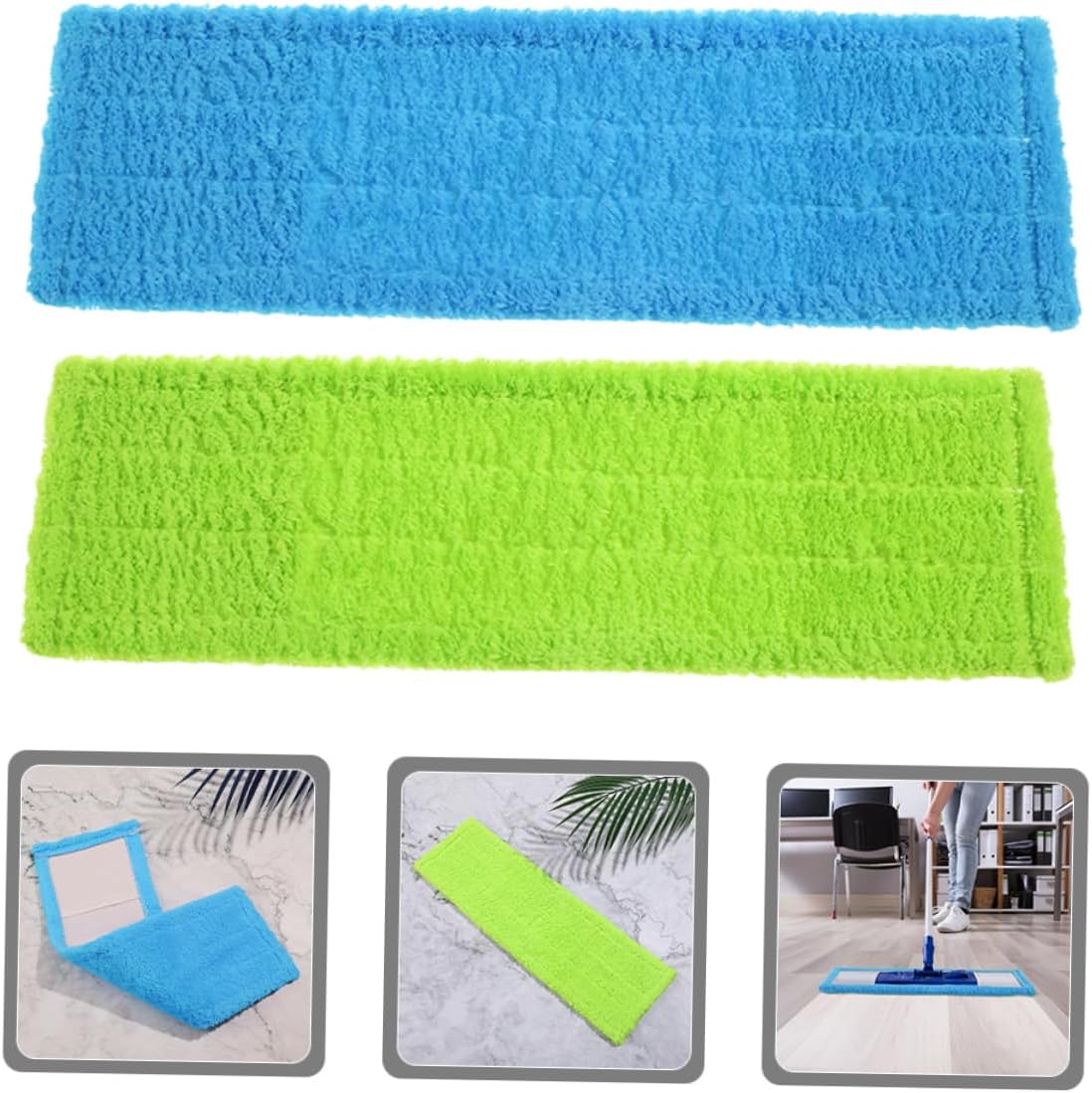 CALLARON 2pcs Thick Coral Fleece Mop Pads Replacement