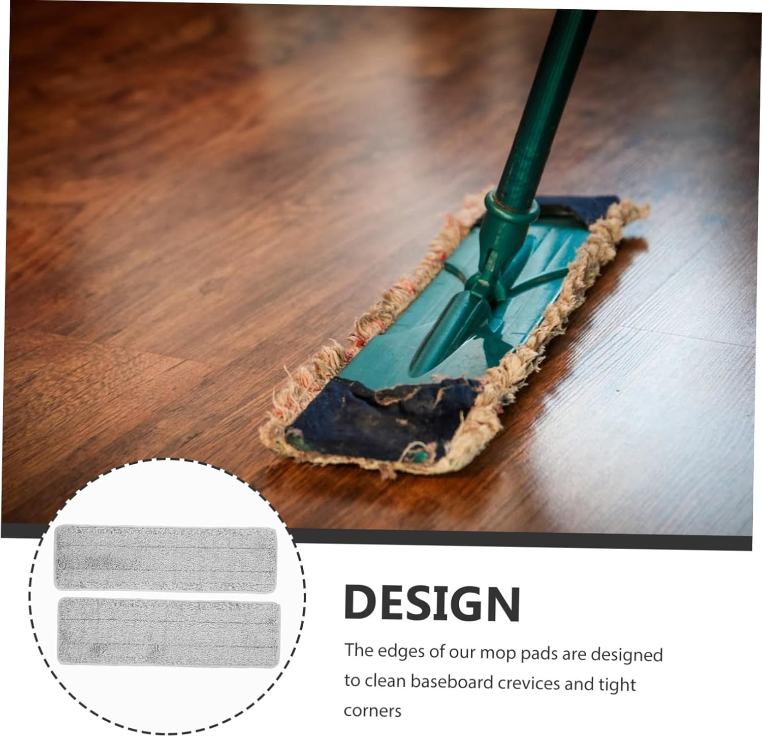 2pcs Reusable Microfiber Mop Pads for Efficient Floor Cleaning