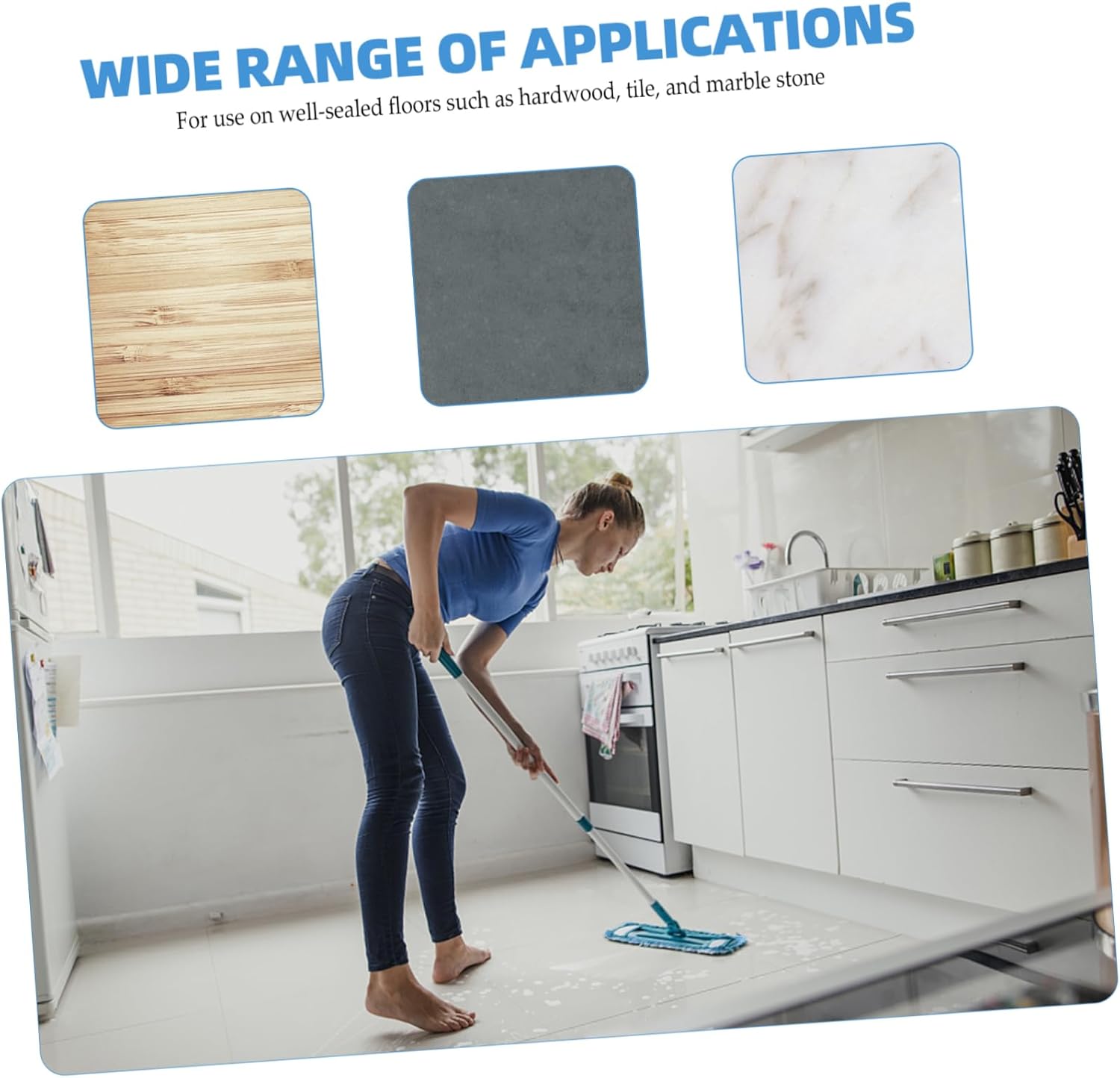 Ipetboom Mop Pads 2 Pack Washable Cleaning Pads for Hard Floors