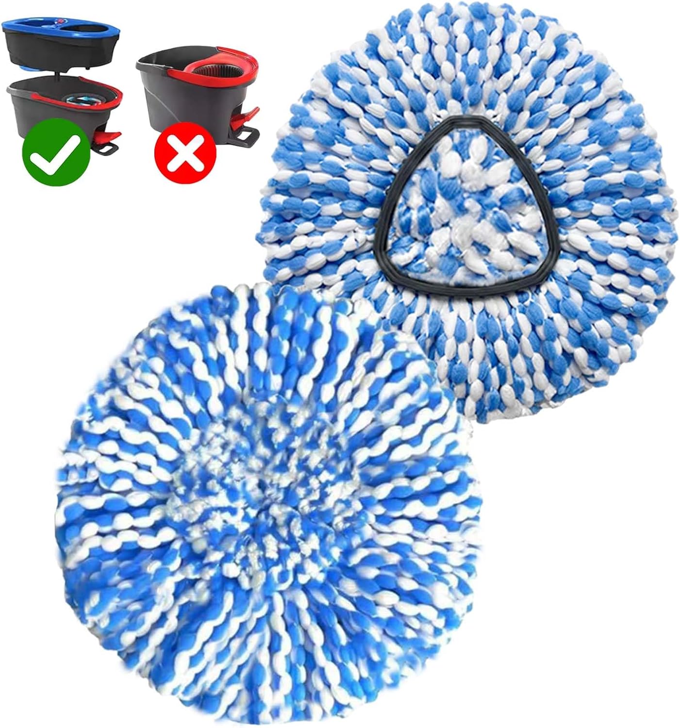 Fazlynyi 2 Pack Mop Replacement Heads for RinseClean 2-Tank System