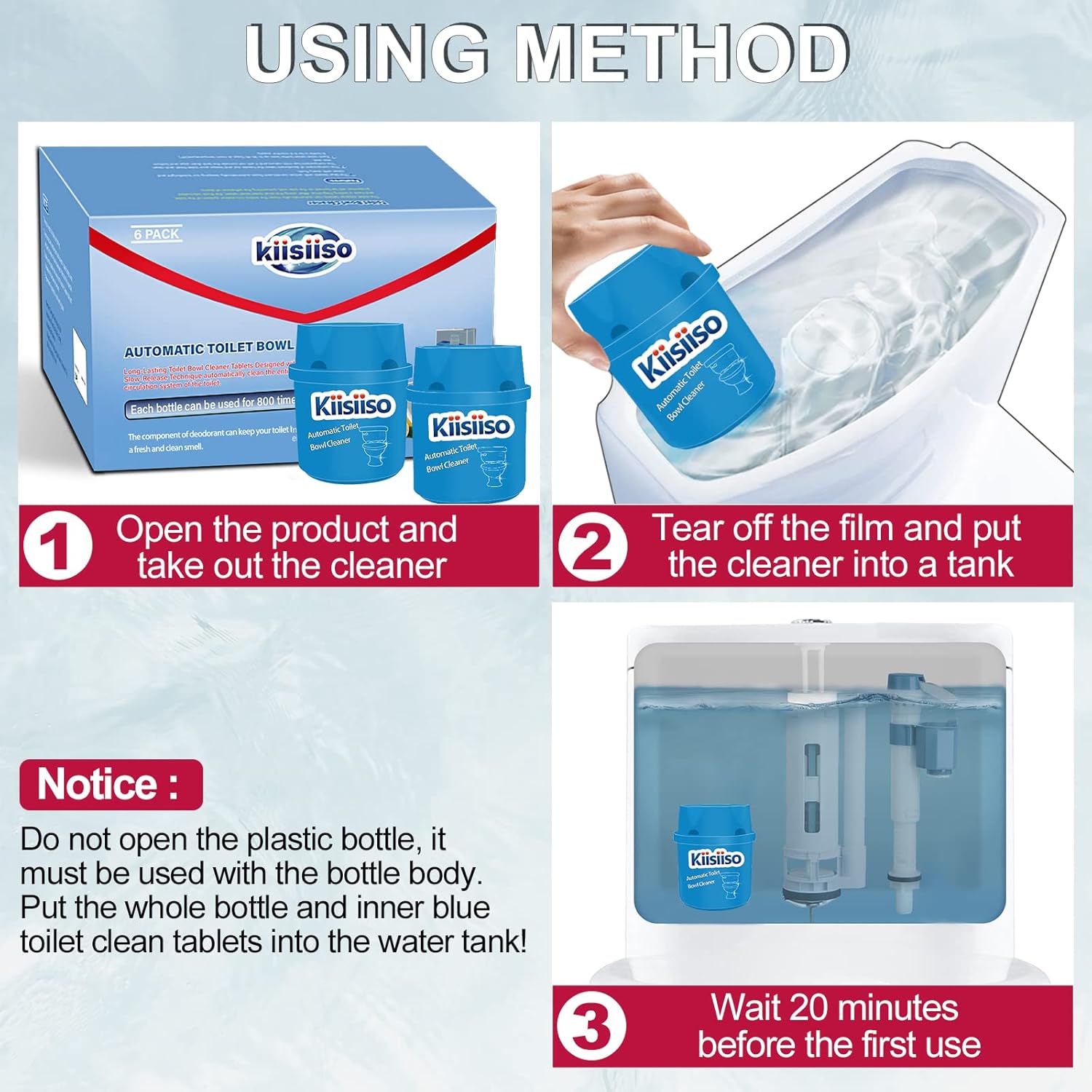 KIISIISO Toilet Bowl Cleaner Tablets - 9 Bottles
