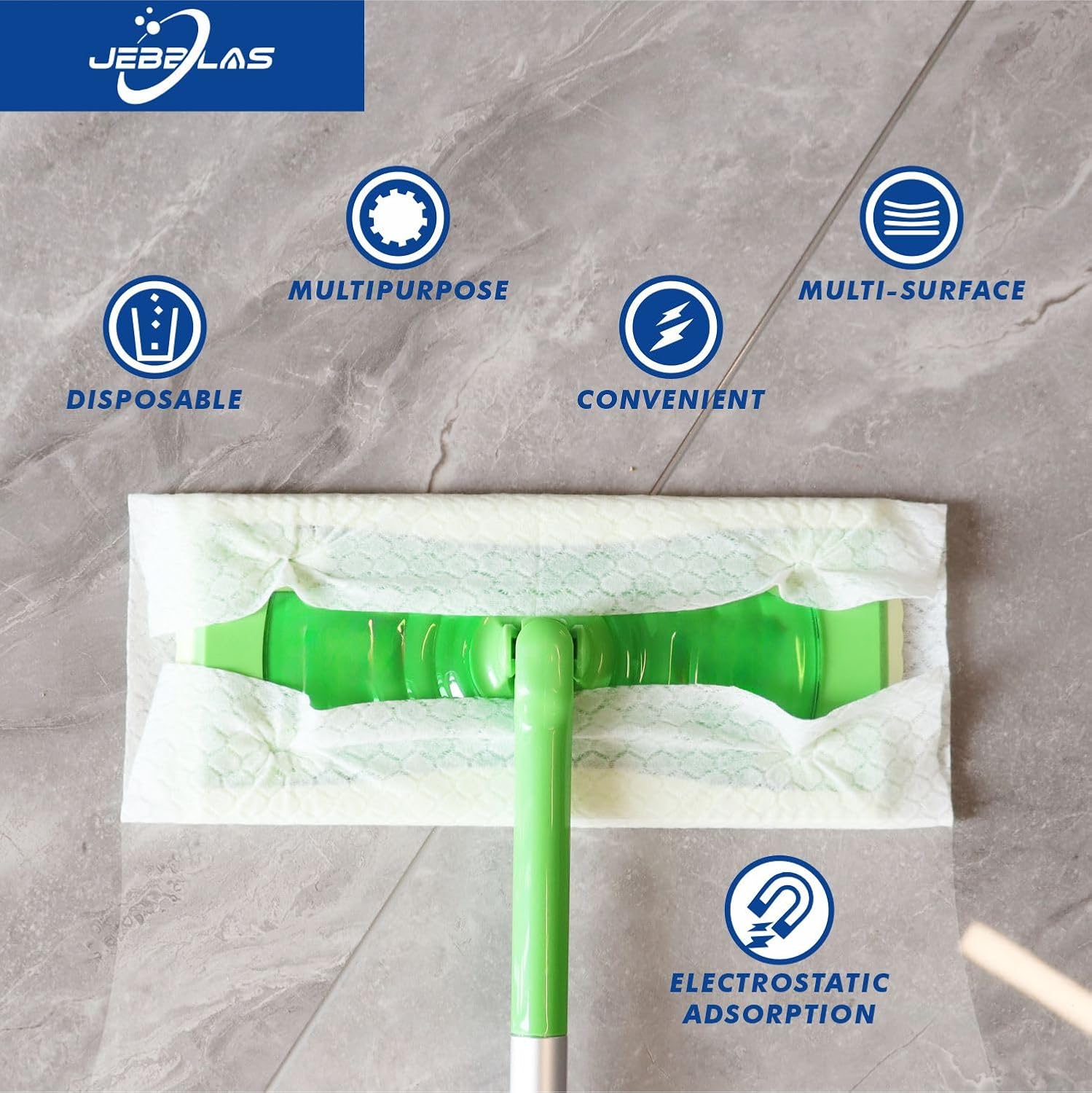 JEBBLAS Disposable Mop Refills Dry Sweeping Pad for All Surfaces 120 Count