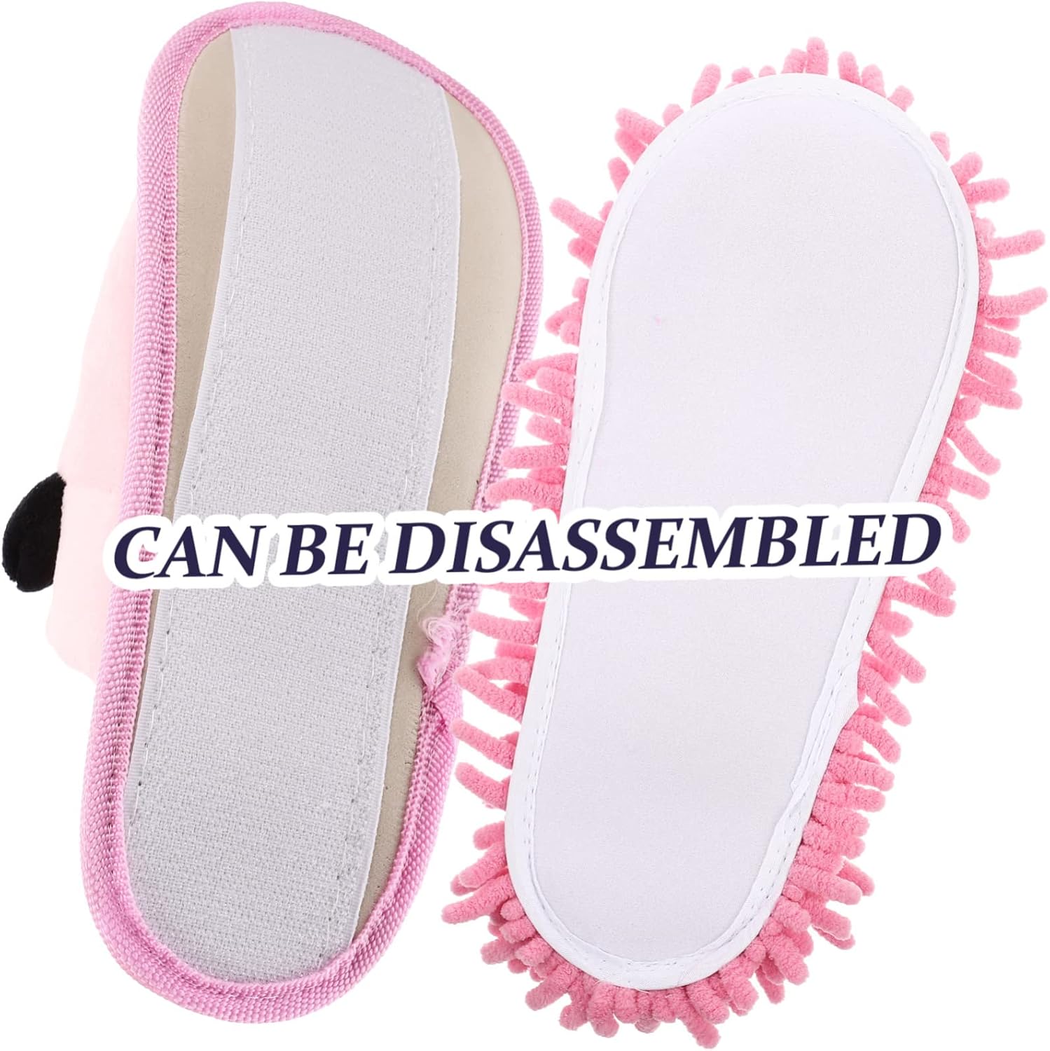 Packove 1pair Washable Mop Slippers with Panda Design