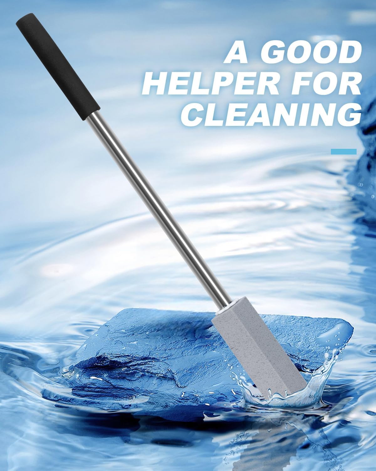 GLCON 6 Pack Pumice Stones with 22 Long Handle Cleaner