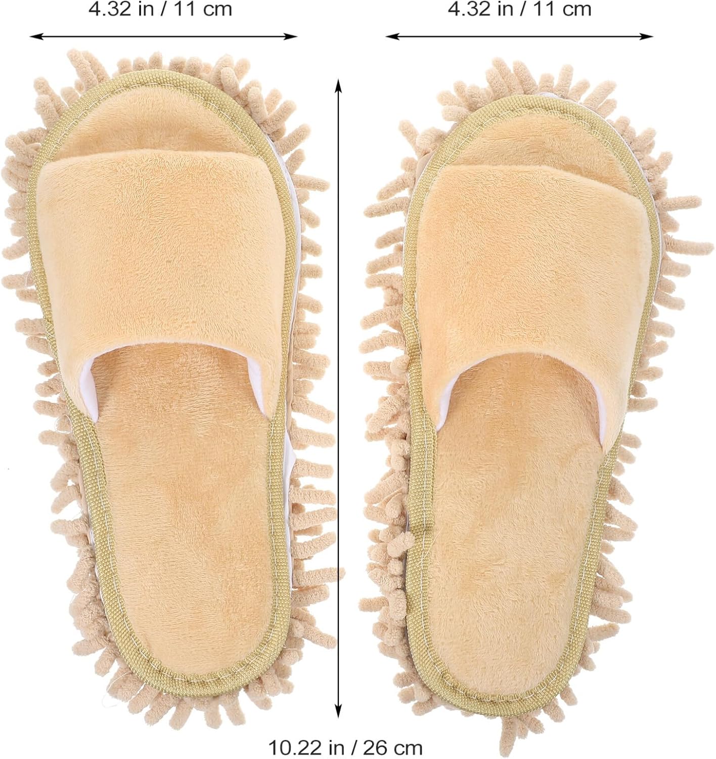PACKOVE Women Fuzzy Mop Slippers with Toe Open Design 1