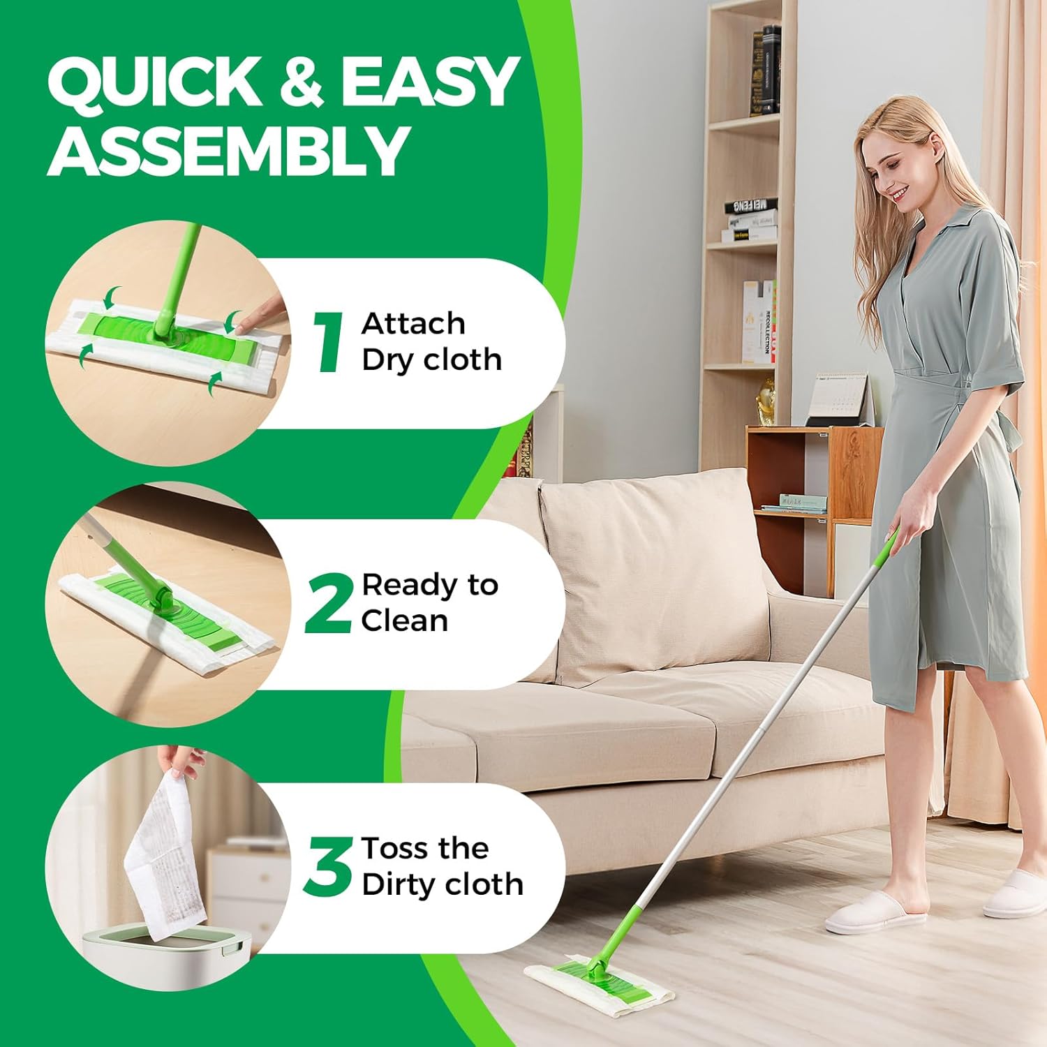 Peachicha Dry Sweeping Cloths Refills 150 Count 787x1181 Inch