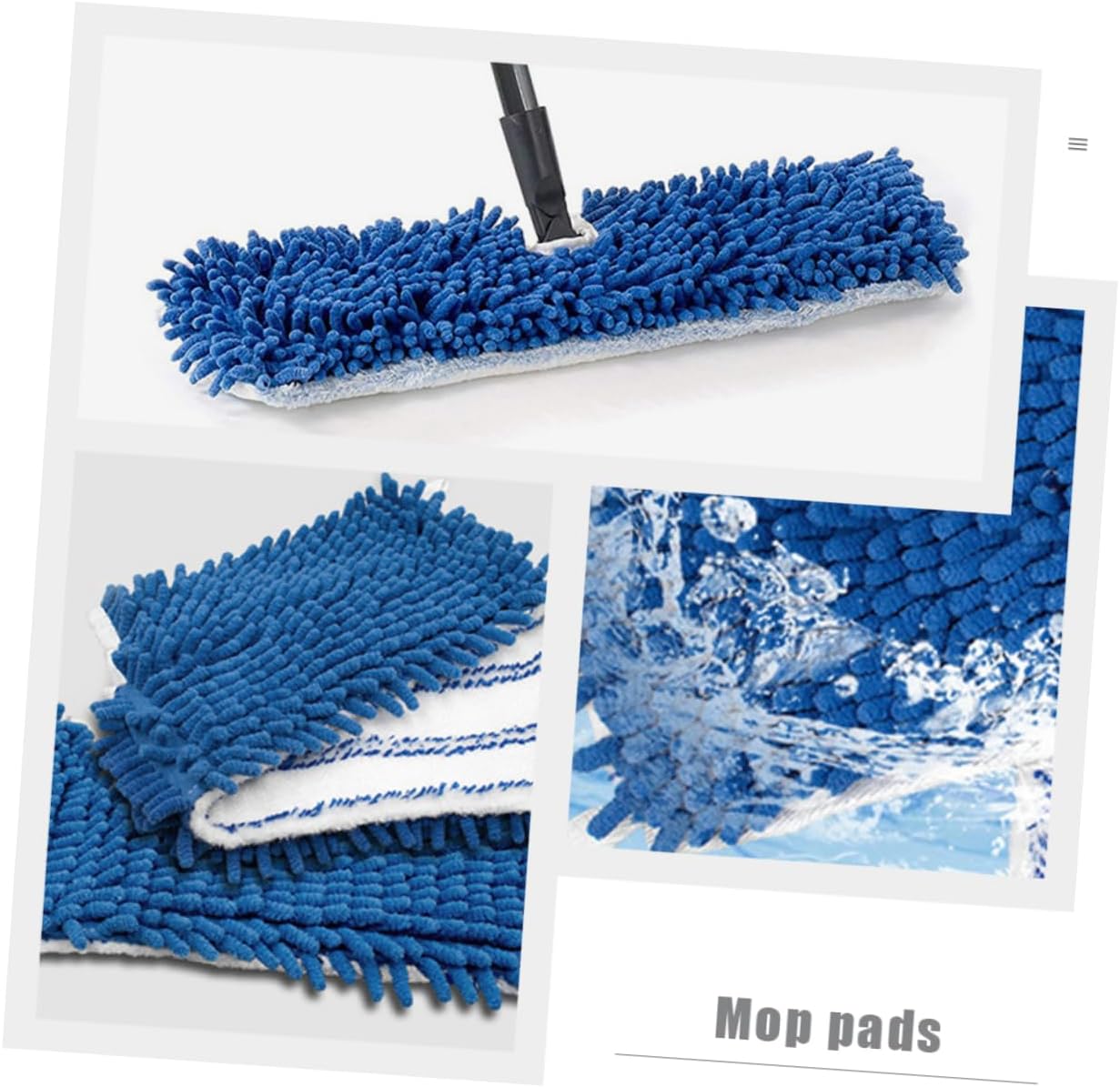 2pcs Chenille Mop Pads Refill for Hardwood Floors