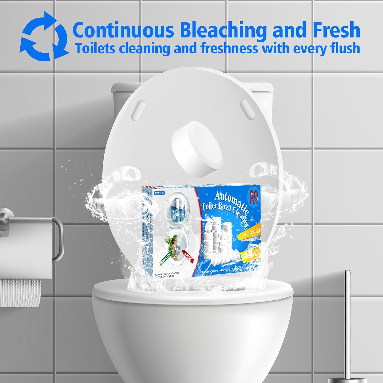 USKICH Toilet Bowl Cleaner Tablets - 80 Pack