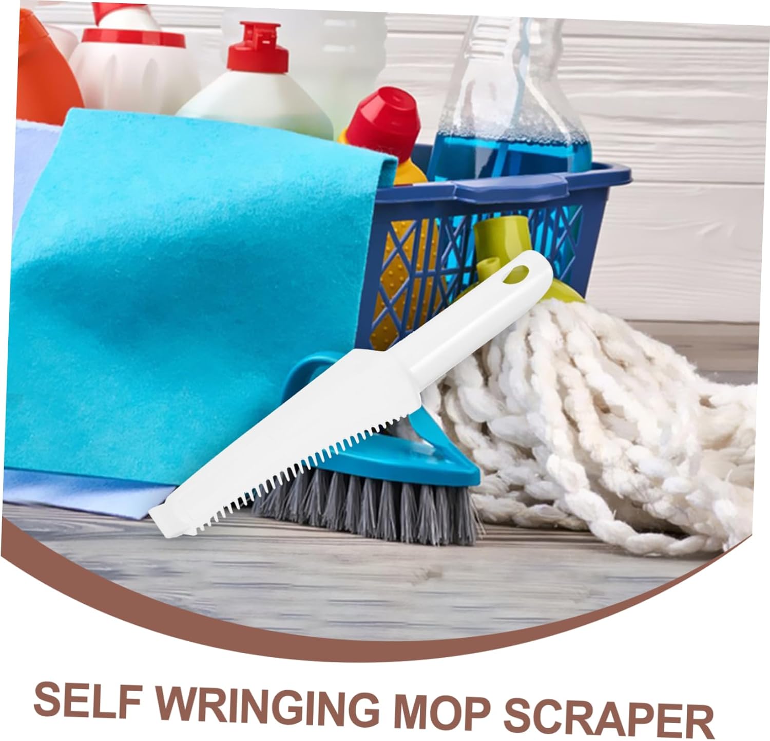 Ipetboom 2pcs Self-Wringing Mop Scrapers with Serrated Edges for Efficient Cleaning