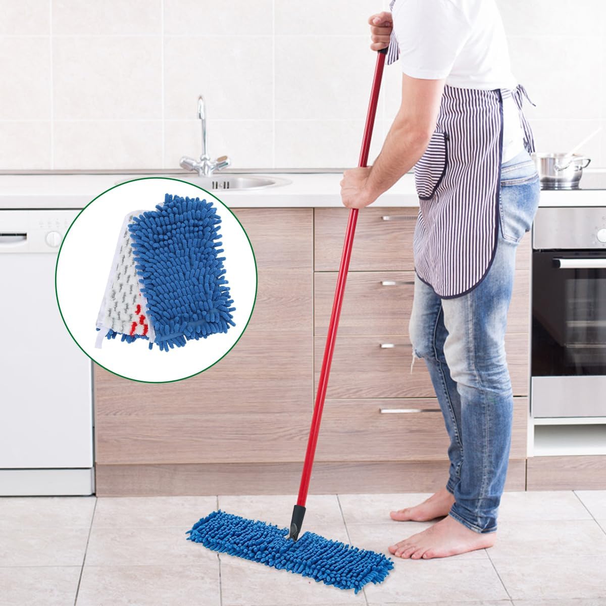 Diteje 4 Pack Washable Mop Pad Refills for O-ceda Dua-Action