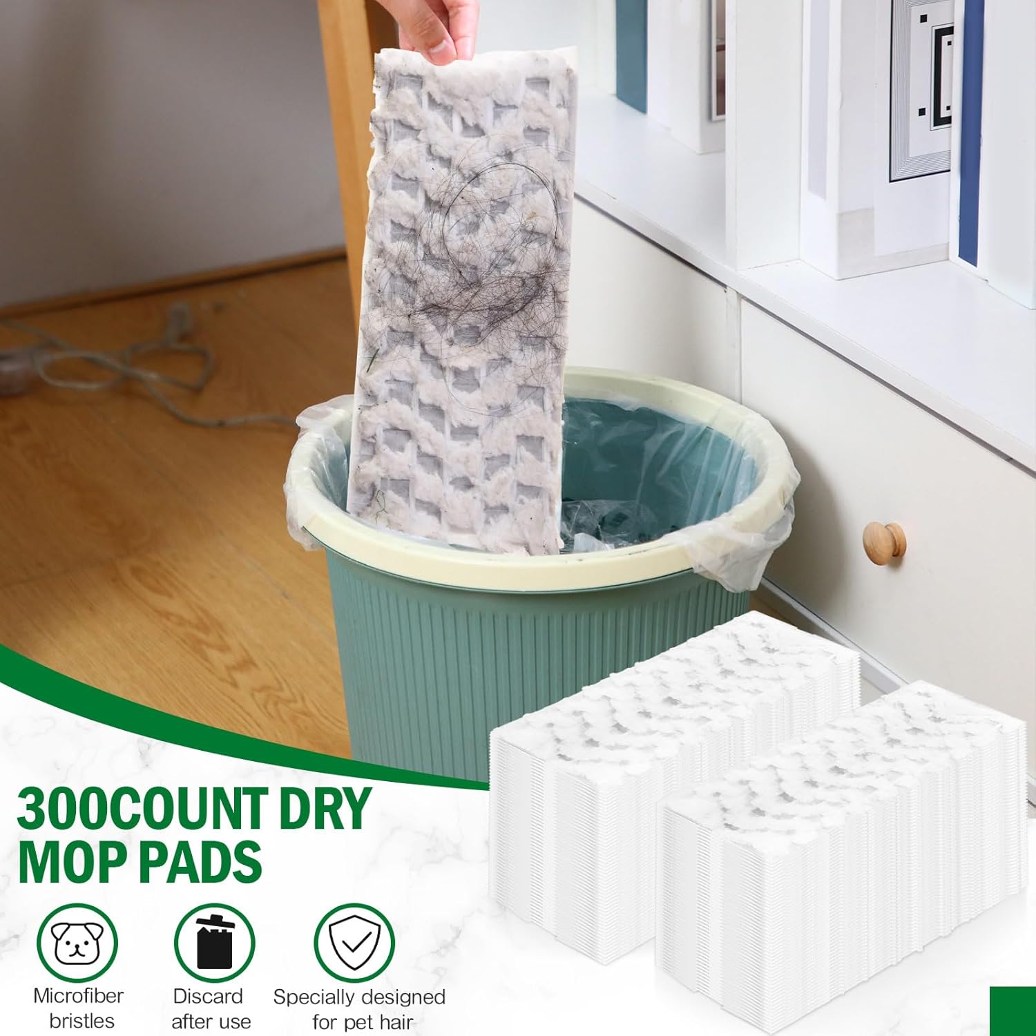 Gejoy 300 Count Dry Sweeping Cloths for Swiffer Pet-Friendly Unscented