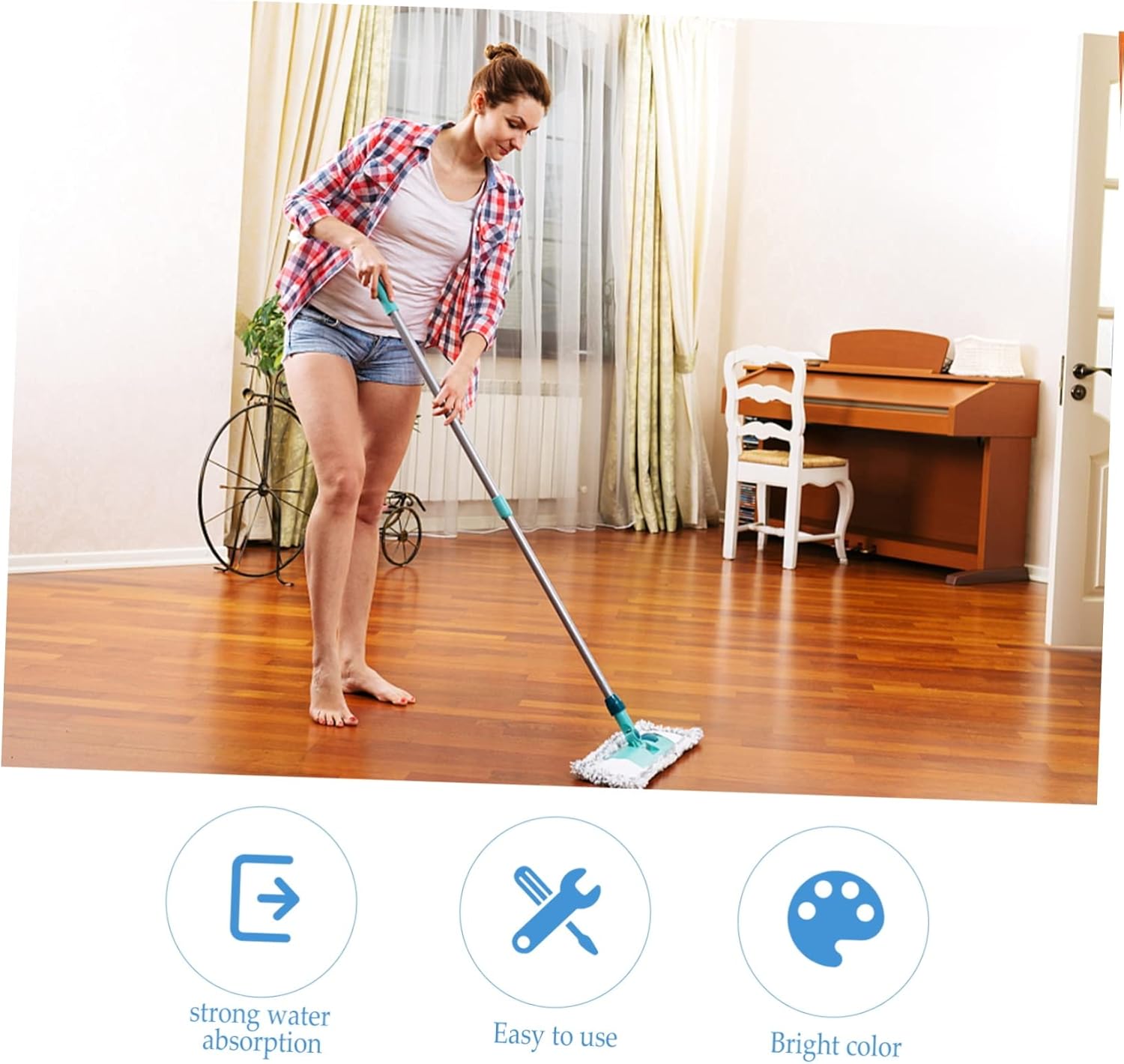 8pcs Reusable Mop Pads for Hardwood and Laminate Floors