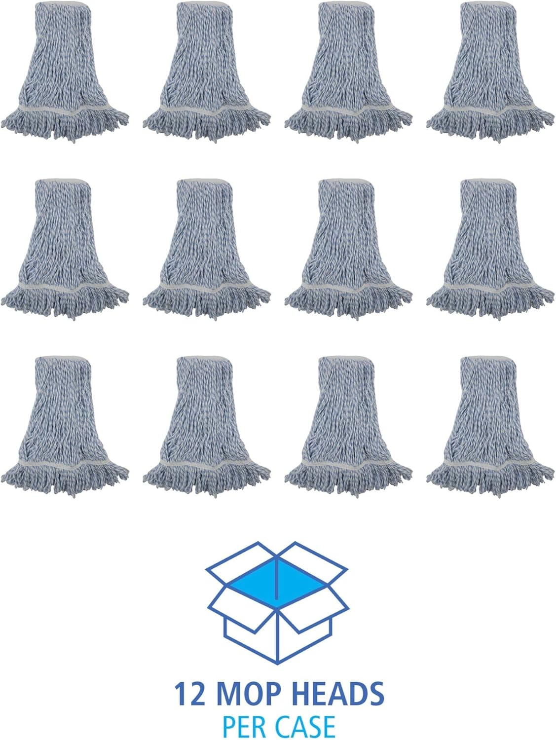 Boardwalk 542CT Mop Head Replacement Narrow Medium WhiteBlue Case of 12