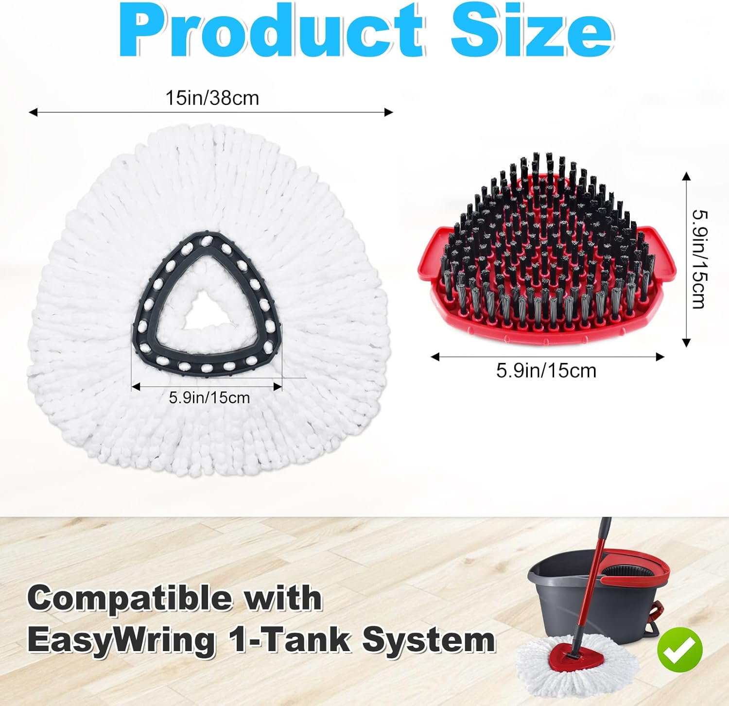Yuunaie Spin Mop Replacement Heads for Ocedar 2 Pack Set