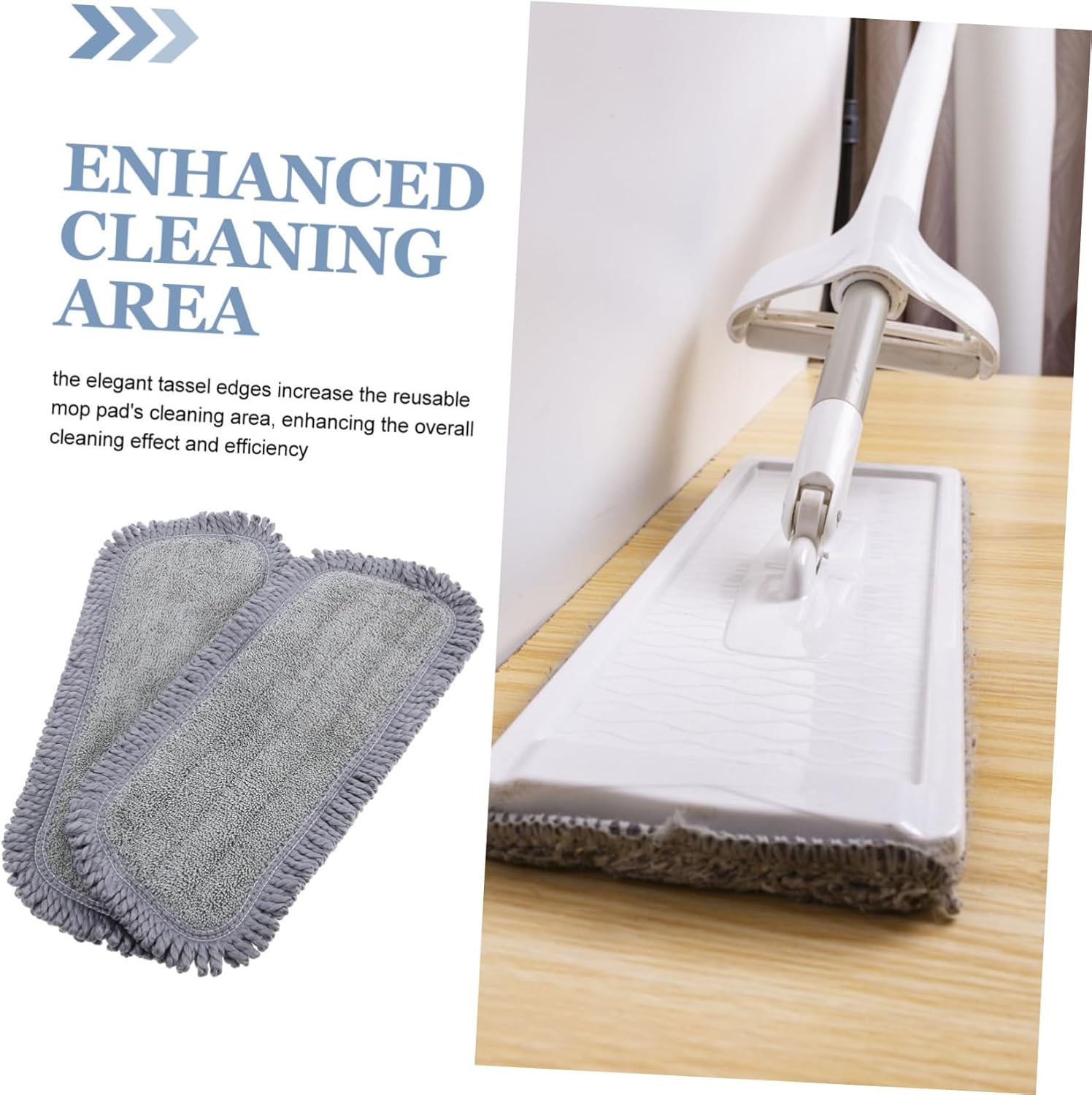 2pcs Microfiber Mop Replacement Pads Reusable