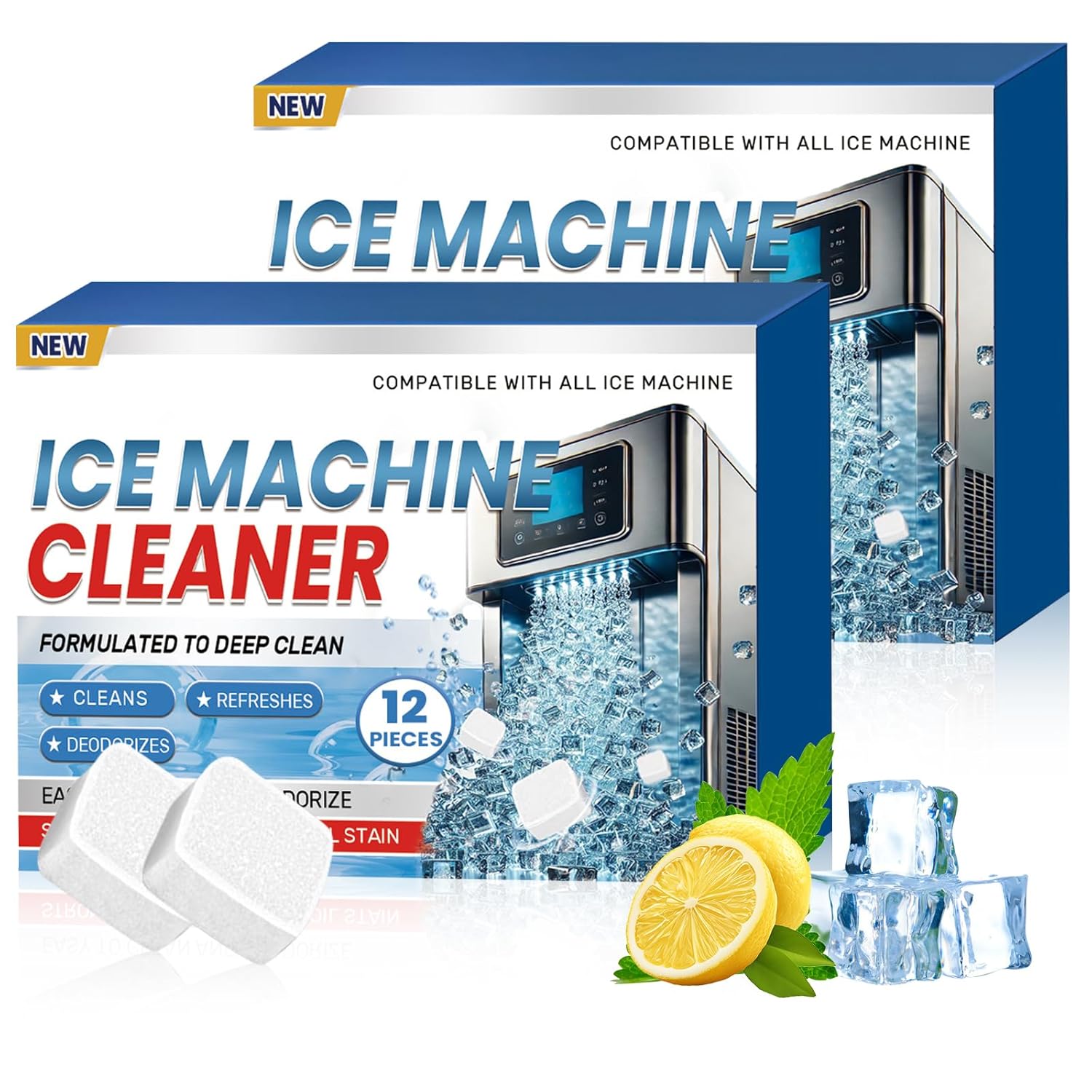 iaredon Ice Maker Descaler Cleaner Tablets 12 Count for All Ice Machines