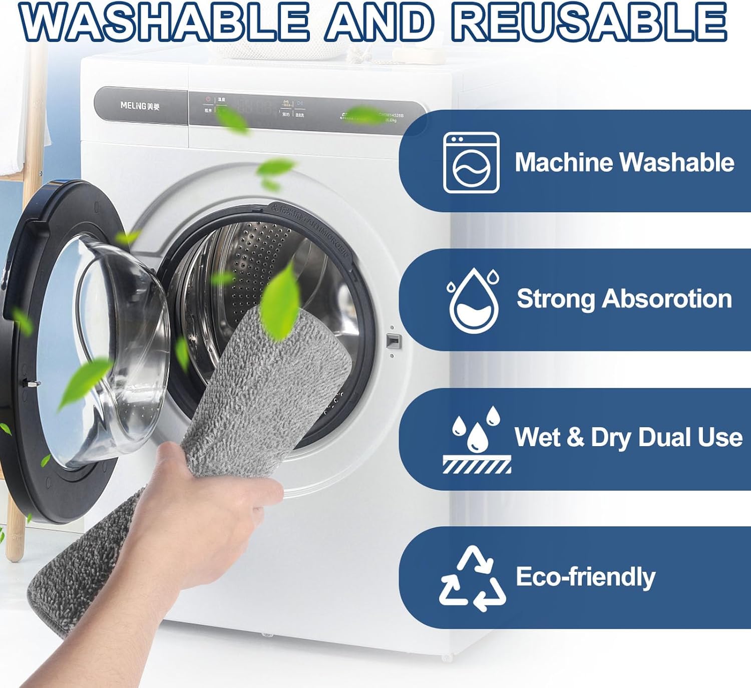Yicotira Microfiber Steam Mop Pads - 4 Pack Reusable for Seyola FEPPO