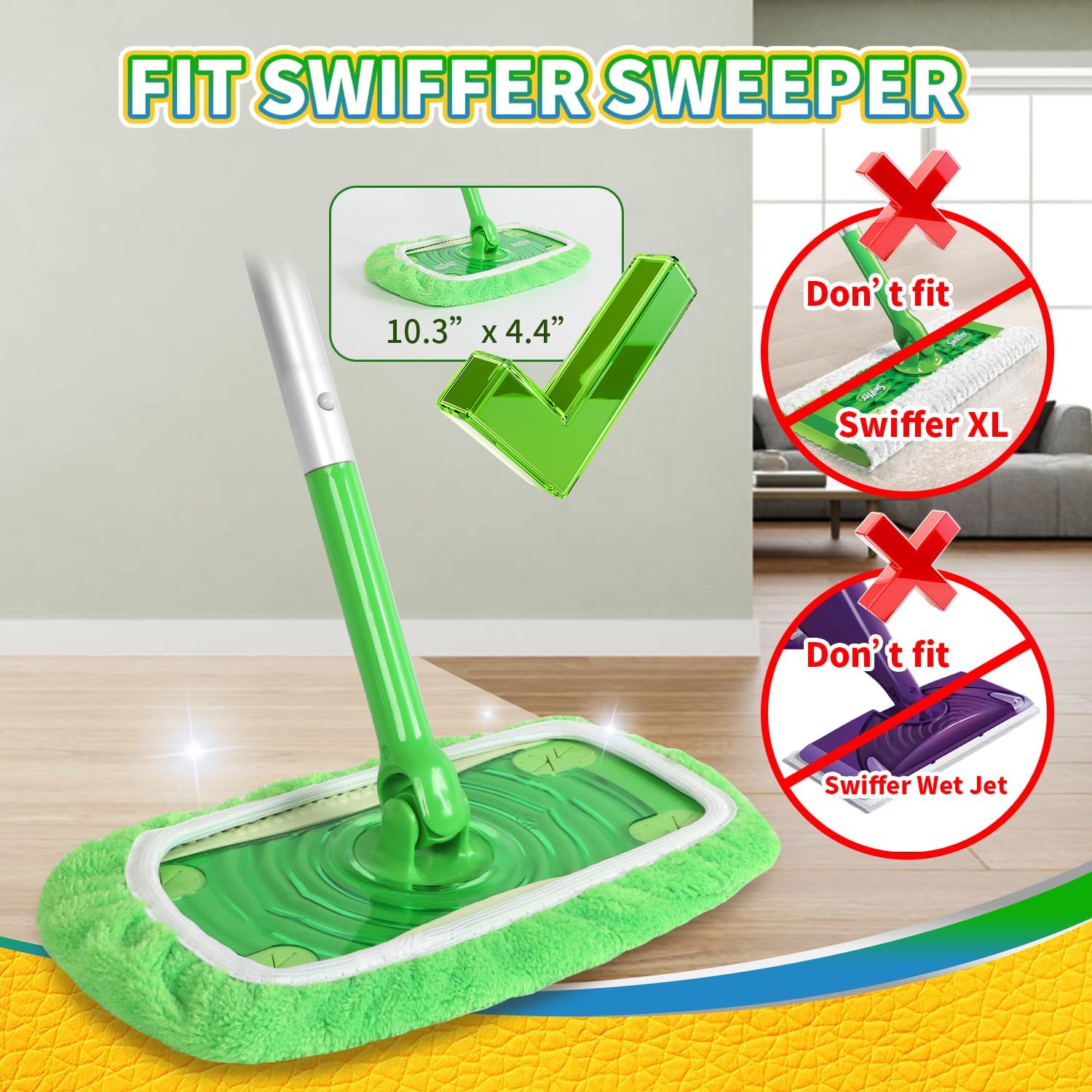AmaVins 6 Pack Microfiber Mop Pads for Bona Swiffer 1