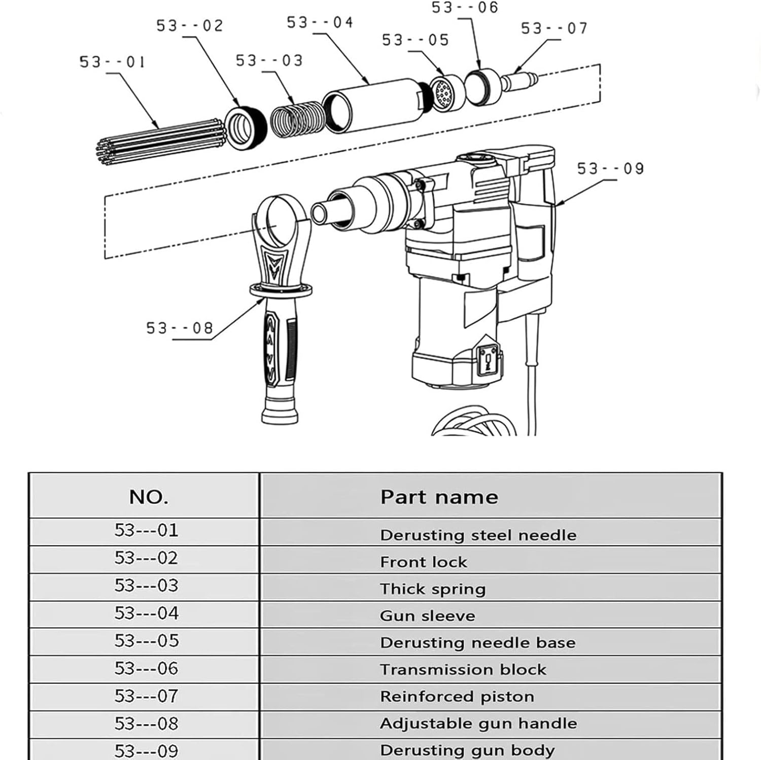 JINGEDD 1100W Electric Needle Derusting Gun