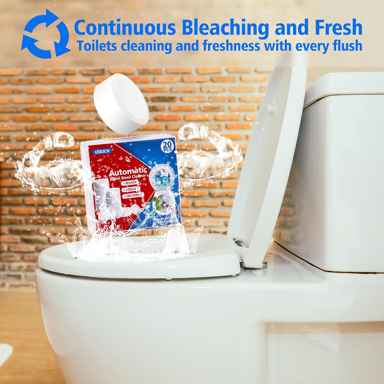 USKICH Toilet Bowl Cleaner Tablets 20 Pack