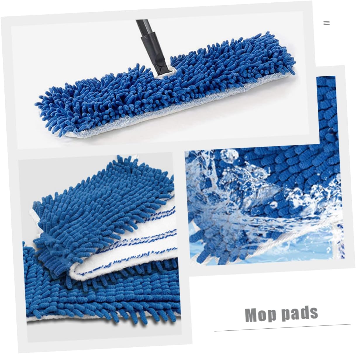 CALLARON 2pcs Chenille Mop Replacement Pads Reusable