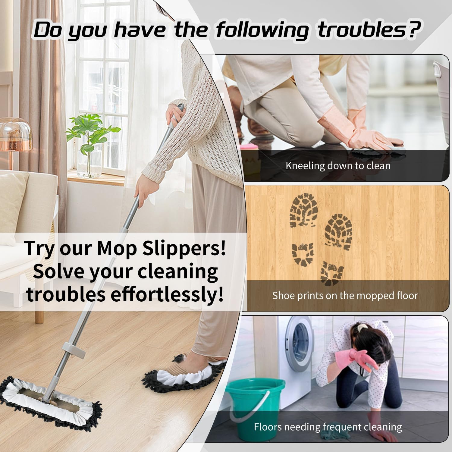 EKIORI Mop Slippers Socks for Home Cleaning 1