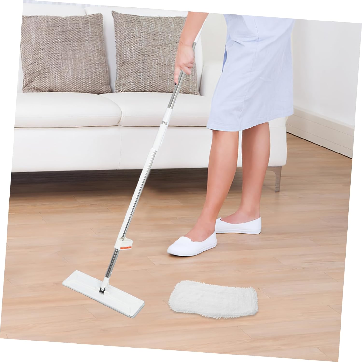 2Pcs Reusable Mop Pads Machine Washable