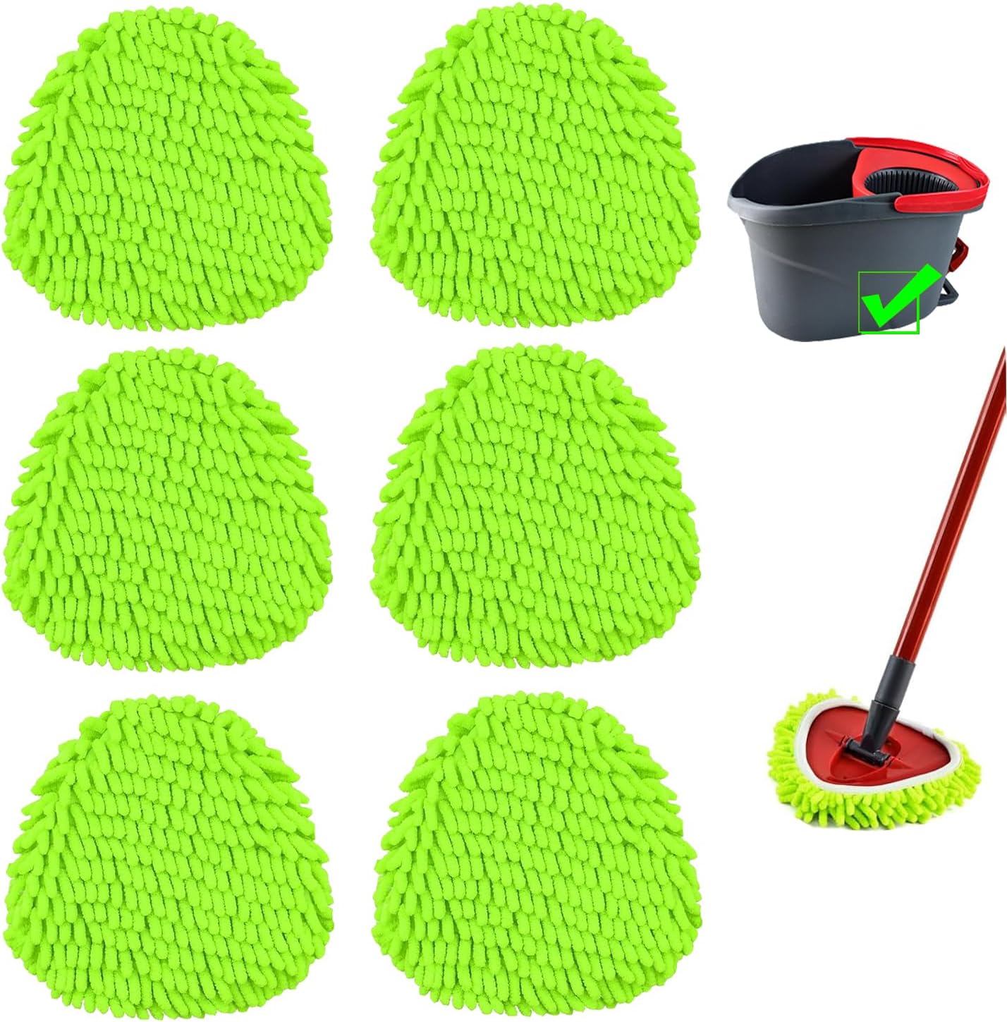 YWSHF Spin Mop Heads 6 Pack Replacement for O Cedar
