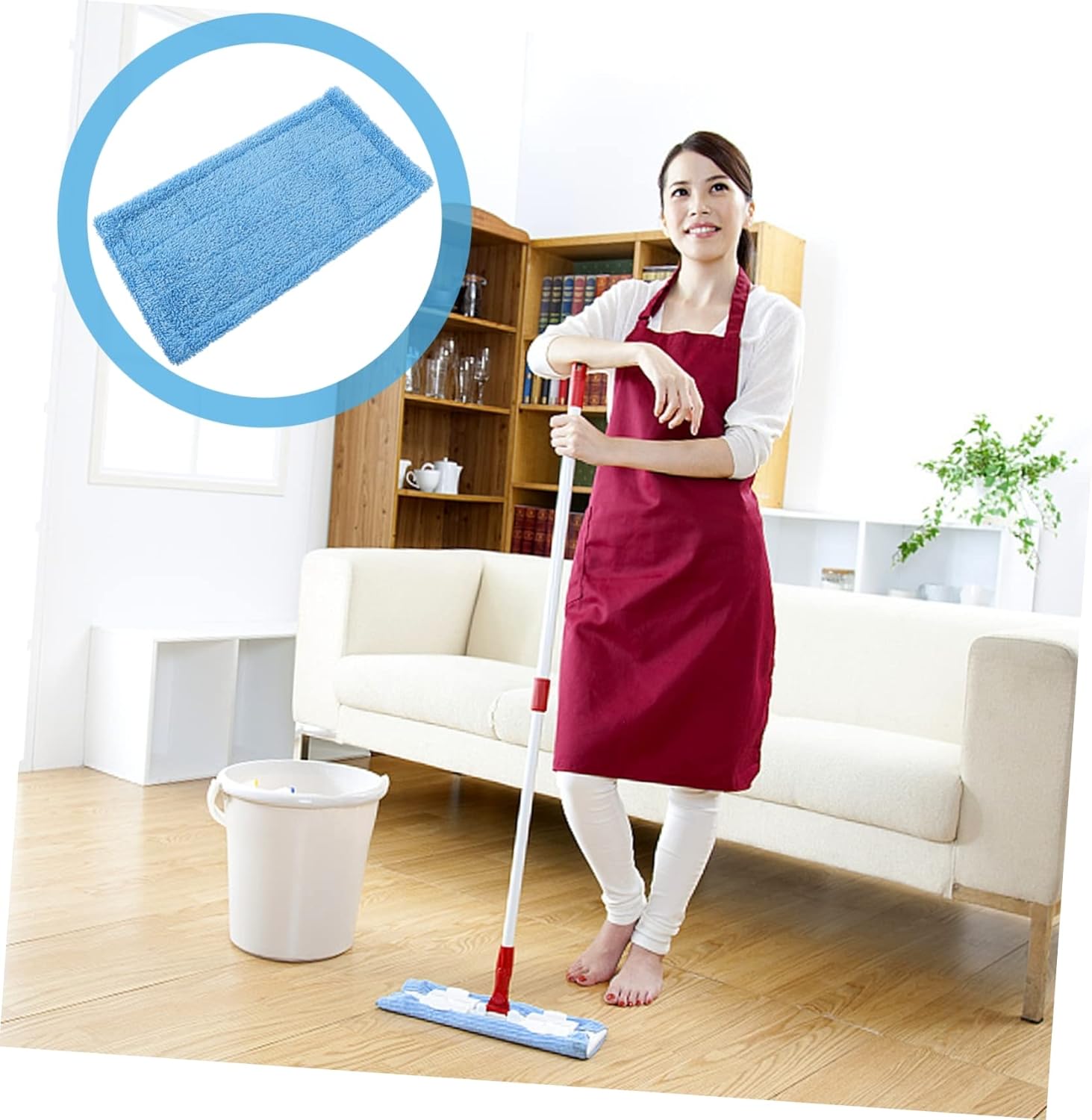 SHERCHPRY Microfiber Mop Pads 2-Pack Replacement Heads
