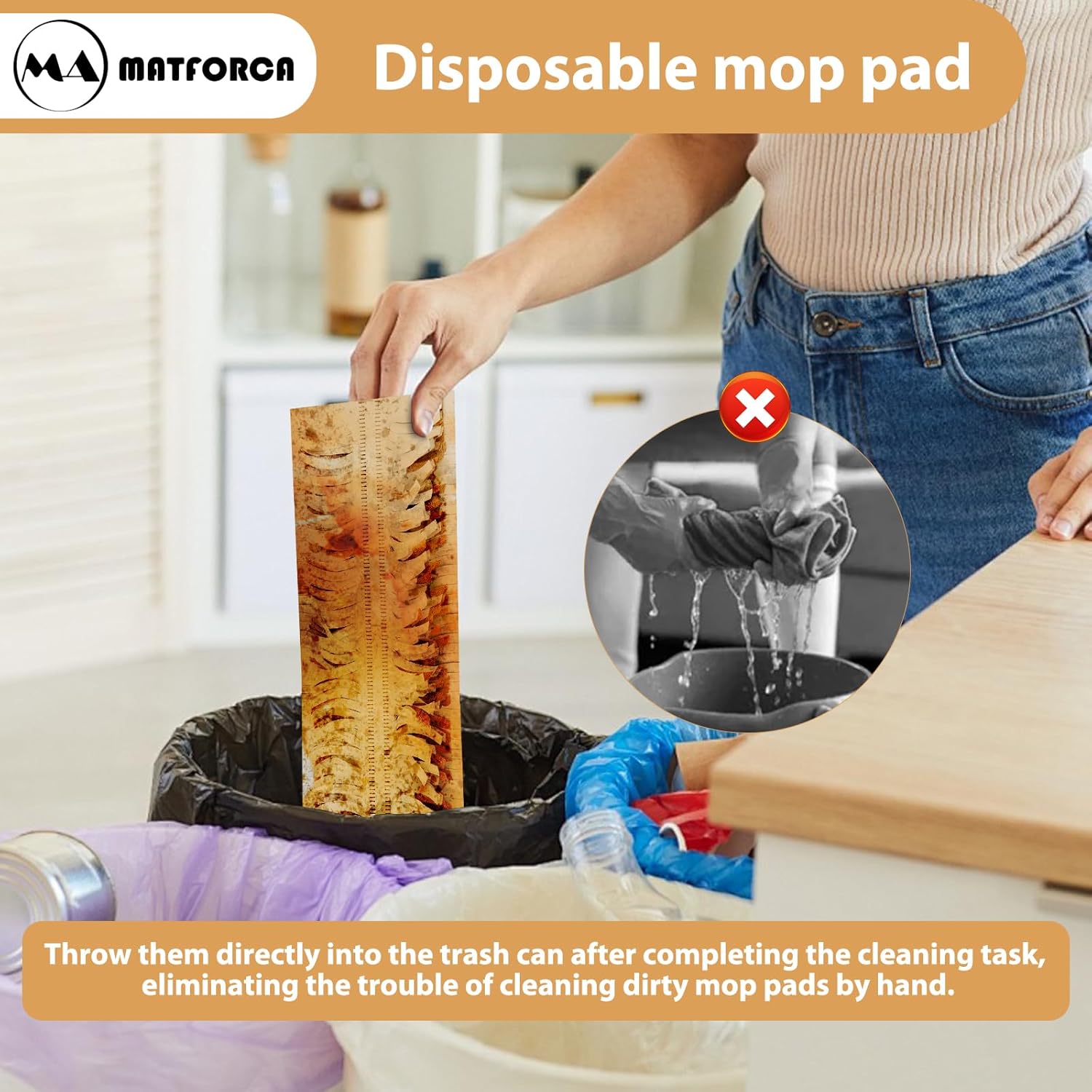 MATFORCA 10 Pack Power Mop Refills Multi-Surface Replacement Pads