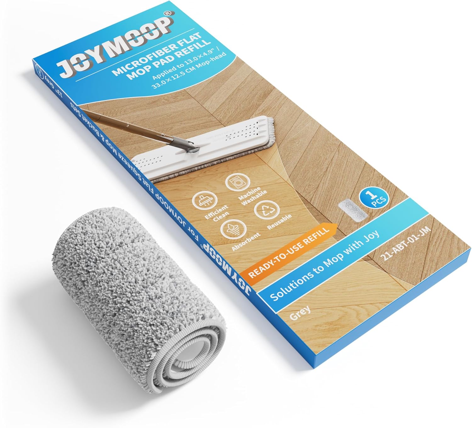 JOYMOOP 13 Microfiber Mop Pad Replacement - Grey