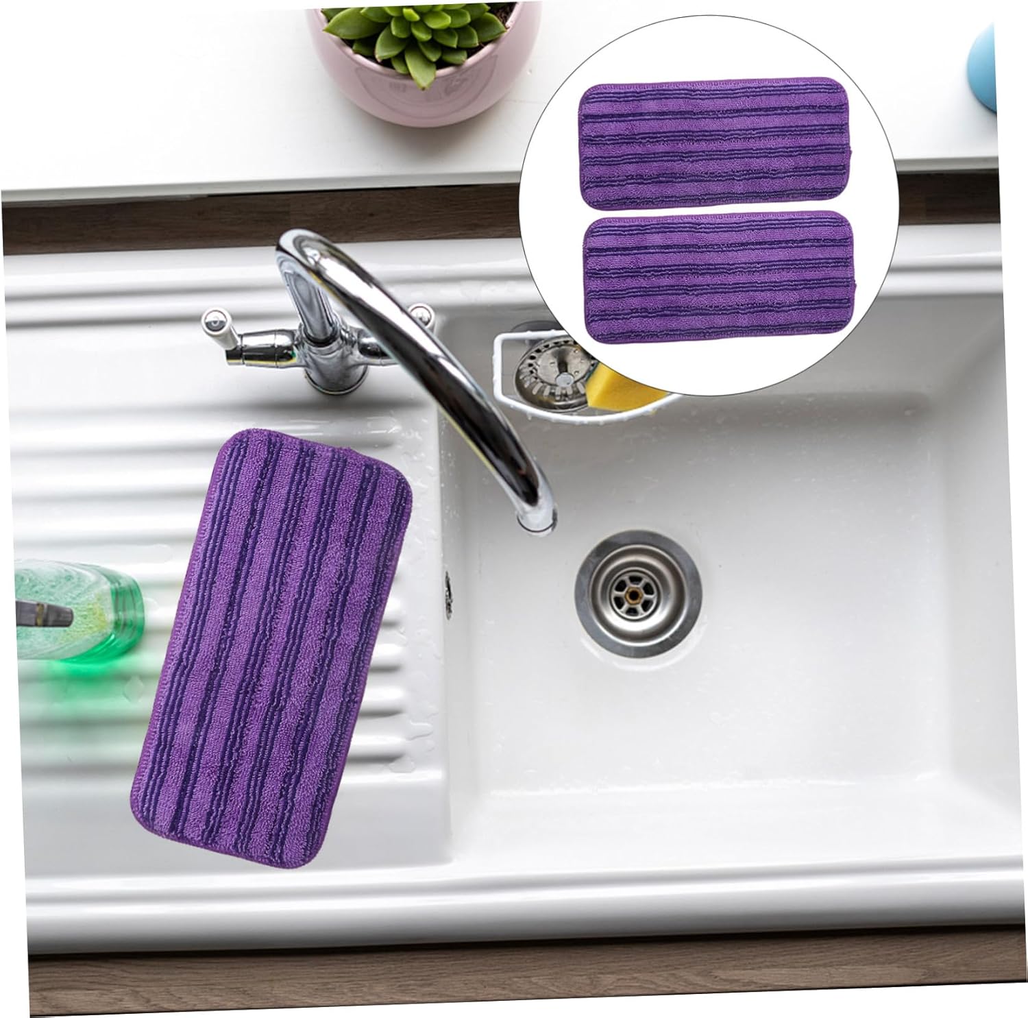 Ipetboom 2pcs Reusable Mop Pads for Hardwood and Tile Cleaning