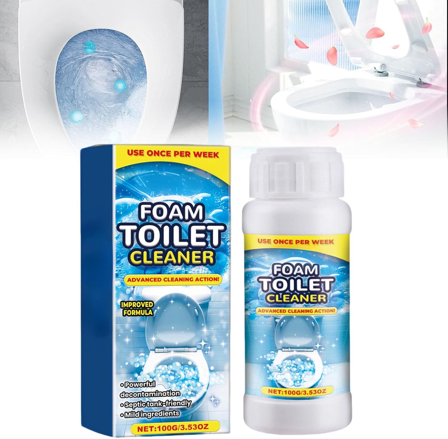 HISKI Foam Toilet Cleaner - 1oz Powerful Instant Bowl Cleaner
