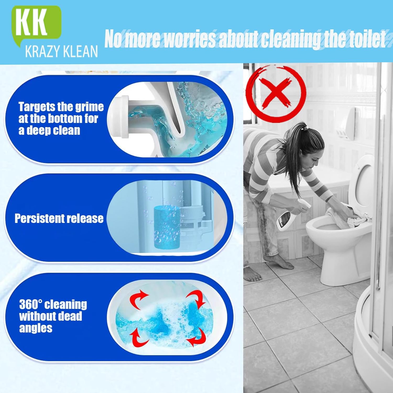 Krazy Klean Toilet Cleaner 7Pcs Set