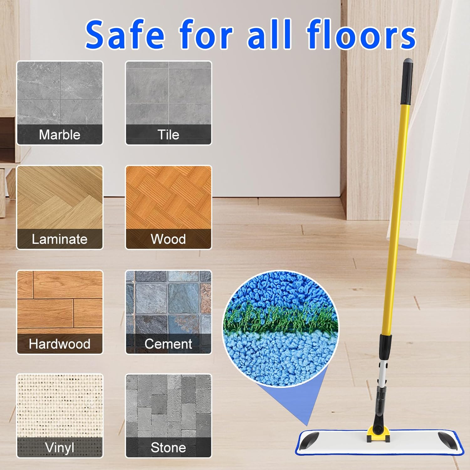 4 Pack Microfiber Deep Cleaning Pads for 18 and 17 Inch Mops