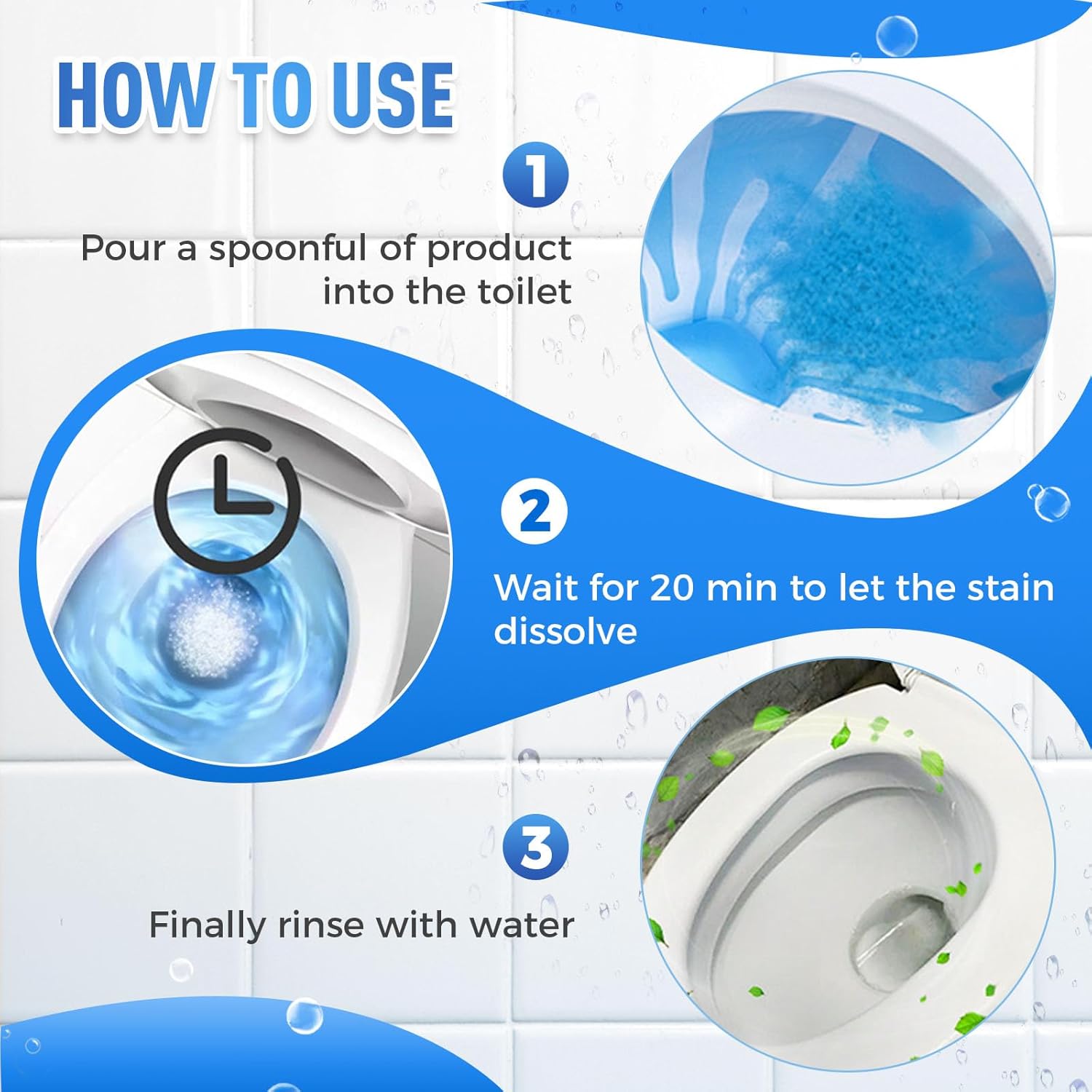 HISKI Foam Toilet Cleaner - 1oz Powerful Instant Bowl Cleaner