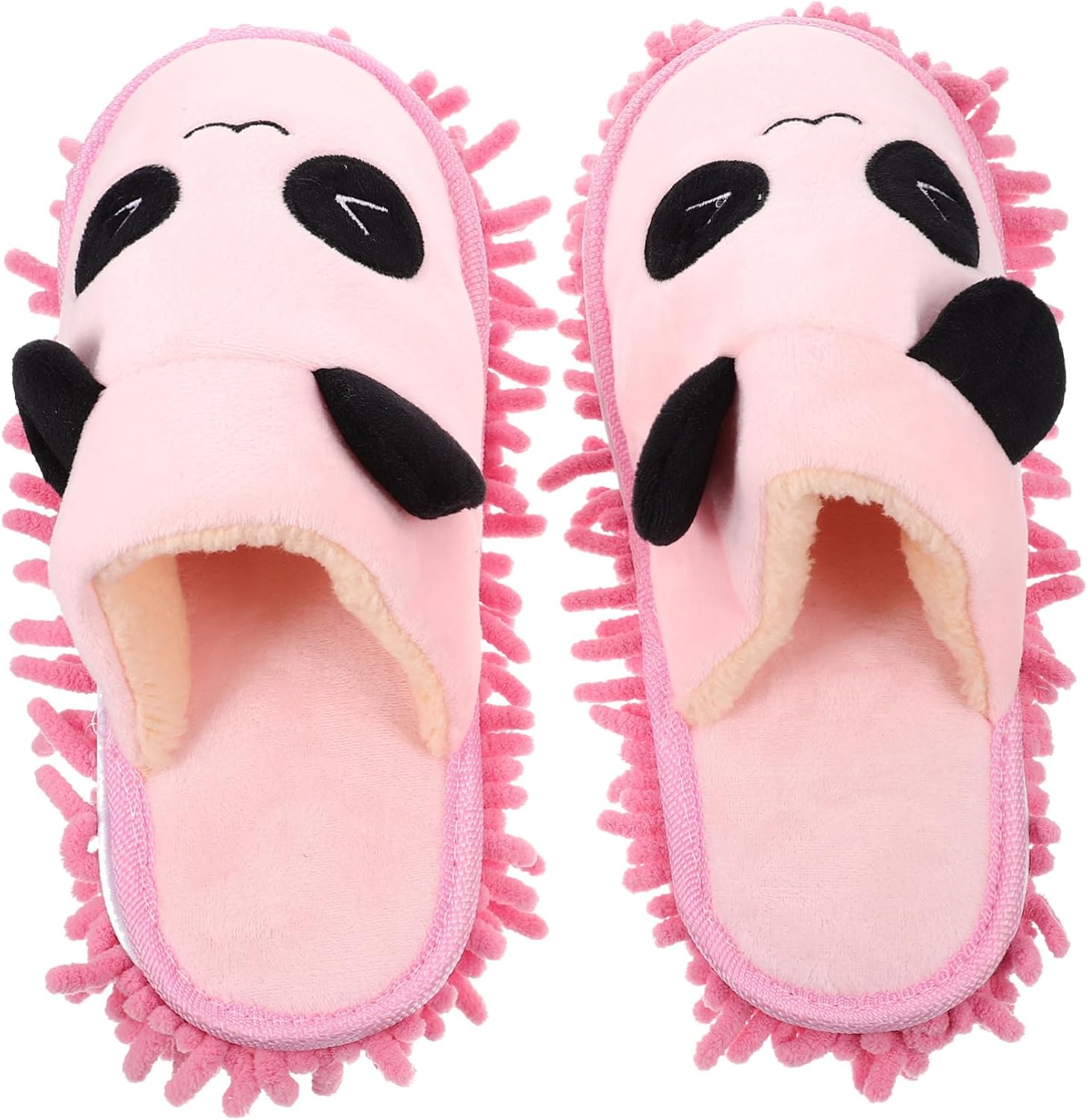 Packove 1pair Washable Mop Slippers with Panda Design