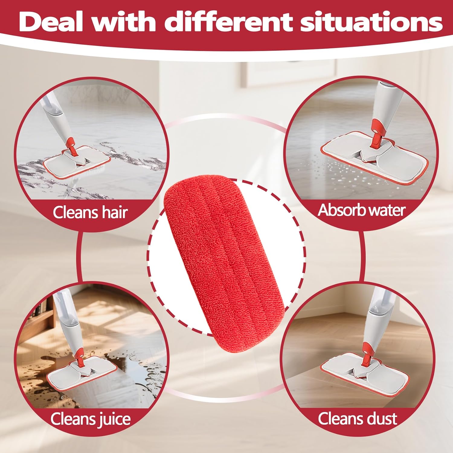 GeekNi 2 Pack Microfiber Mop Pads for OXO Good Grips